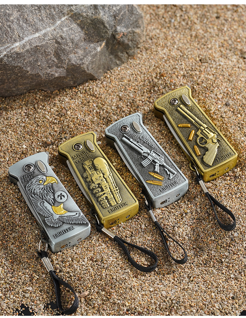 多功能创意可充气式防风直冲打火机启瓶器防身多功能火跨境打火机白底实物图