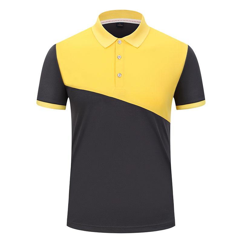 Cross-border color-blocking sporty new short-sleeved lapel polo for both men and women, fashionable and casual polo for both men and women, simple and comfortable short-sleeved trendy polo detail image 6