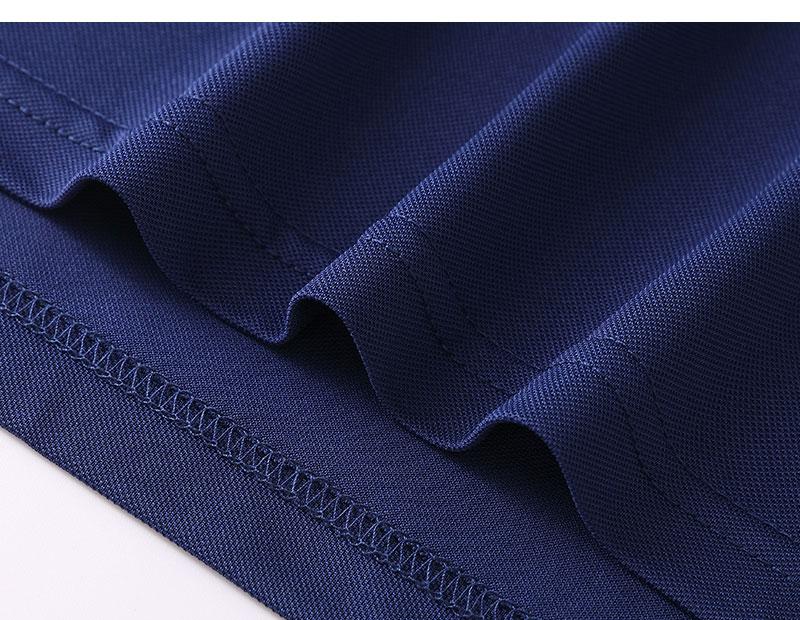 Cross-border LM double-stripe high-quality imitation cotton ice silk fiber new short-sleeved lapel polo for both men and women, fashionable and casual polo for both men and women, simple and comfortable short-sleeved trendy polo detail image 4