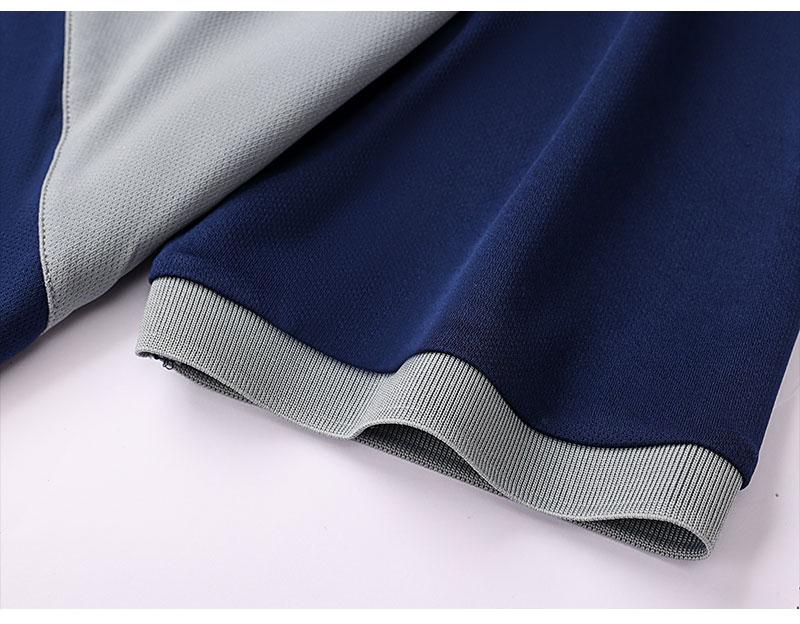 Cross-border color-blocking sporty new short-sleeved lapel polo for both men and women, fashionable and casual polo for both men and women, simple and comfortable short-sleeved trendy polo detail image 13