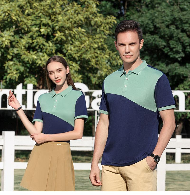 Cross-border color-blocking sporty new short-sleeved lapel polo for both men and women, fashionable and casual polo for both men and women, simple and comfortable short-sleeved trendy polo