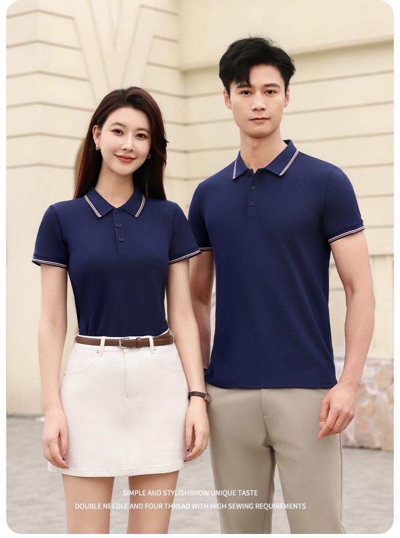 Cross-border ice Sensation Solona color-block lapel new short-sleeved lapel polo for both men and women, fashionable and casual polo for both men and women, simple and comfortable short-sleeved trendy polo detail image 17