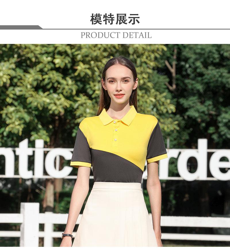 Cross-border color-blocking sporty new short-sleeved lapel polo for both men and women, fashionable and casual polo for both men and women, simple and comfortable short-sleeved trendy polo detail image 16