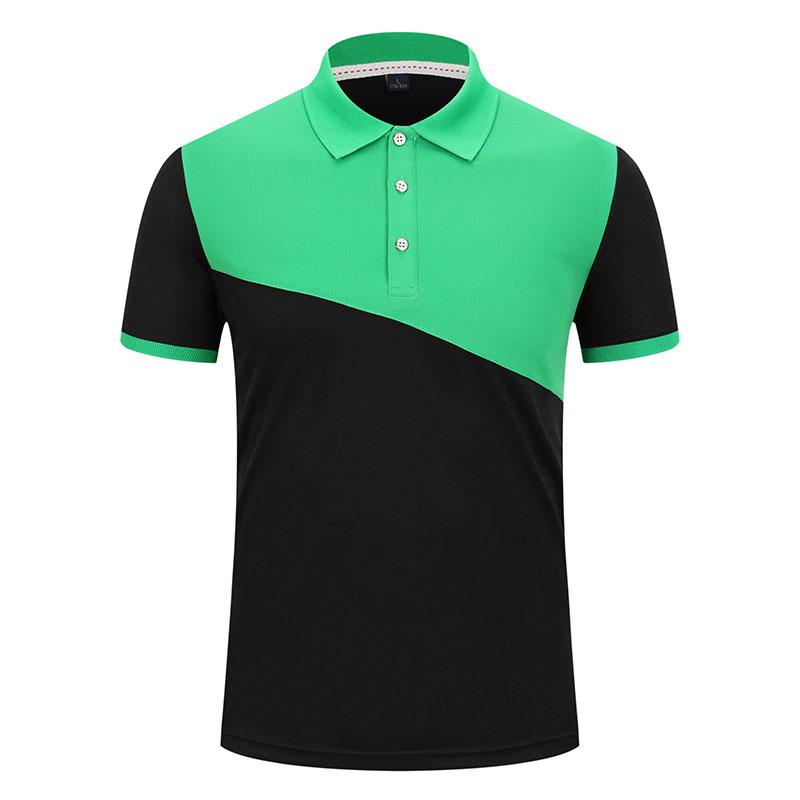 Cross-border color-blocking sporty new short-sleeved lapel polo for both men and women, fashionable and casual polo for both men and women, simple and comfortable short-sleeved trendy polo detail image 2