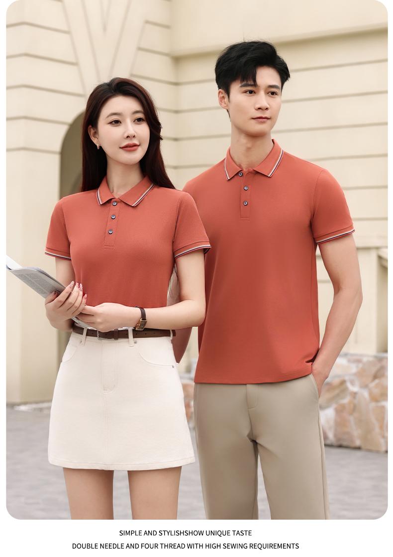 Cross-border ice Sensation Solona color-block lapel new short-sleeved lapel polo for both men and women, fashionable and casual polo for both men and women, simple and comfortable short-sleeved trendy polo details Picture