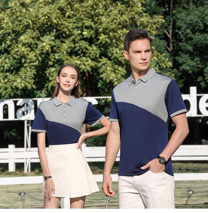 Cross-border color-blocking sporty new short-sleeved lapel polo for both men and women, fashionable and casual polo for both men and women, simple and comfortable short-sleeved trendy polo Application Scenario
