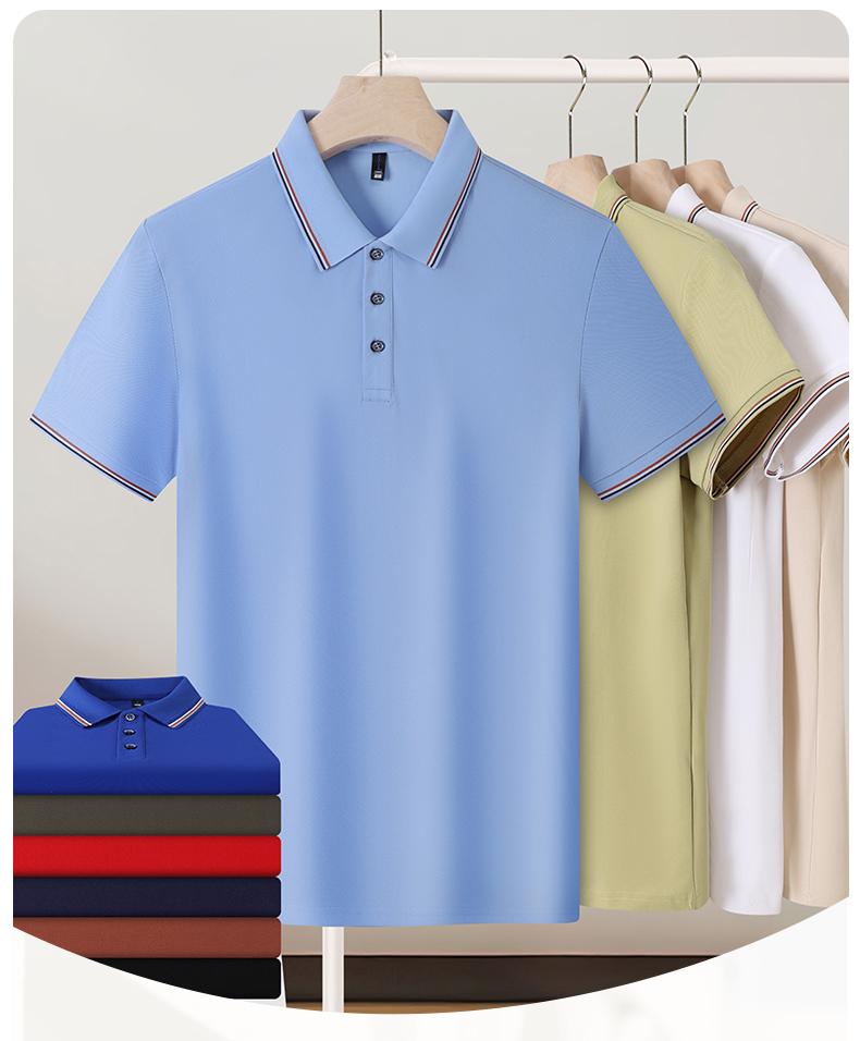 Cross-border ice Sensation Solona color-block lapel new short-sleeved lapel polo for both men and women, fashionable and casual polo for both men and women, simple and comfortable short-sleeved trendy polo detail image 6