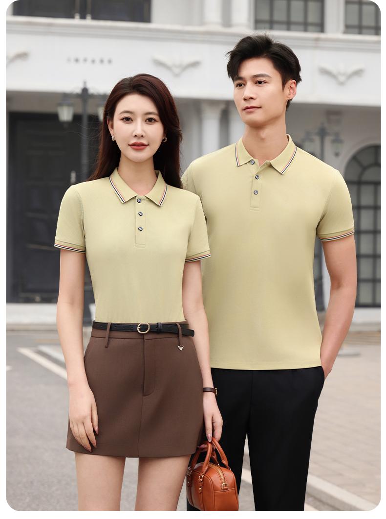Cross-border ice Sensation Solona color-block lapel new short-sleeved lapel polo for both men and women, fashionable and casual polo for both men and women, simple and comfortable short-sleeved trendy polo detail image 19