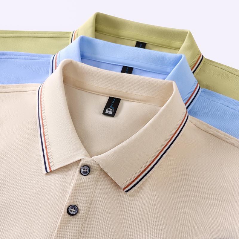 Cross-border ice Sensation Solona color-block lapel new short-sleeved lapel polo for both men and women, fashionable and casual polo for both men and women, simple and comfortable short-sleeved trendy polo detail image 7