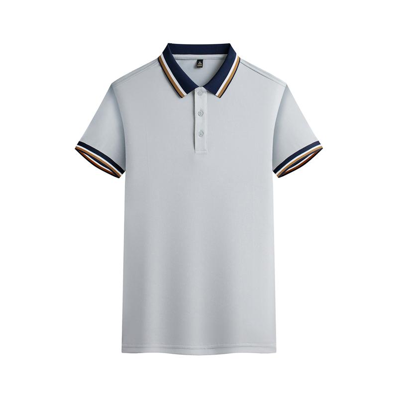 Cross-border wide jacquard fringe lapel new short-sleeved lapel polo for both men and women, fashionable and casual polo for both men and women, simple and comfortable short-sleeved trendy polo Specification image