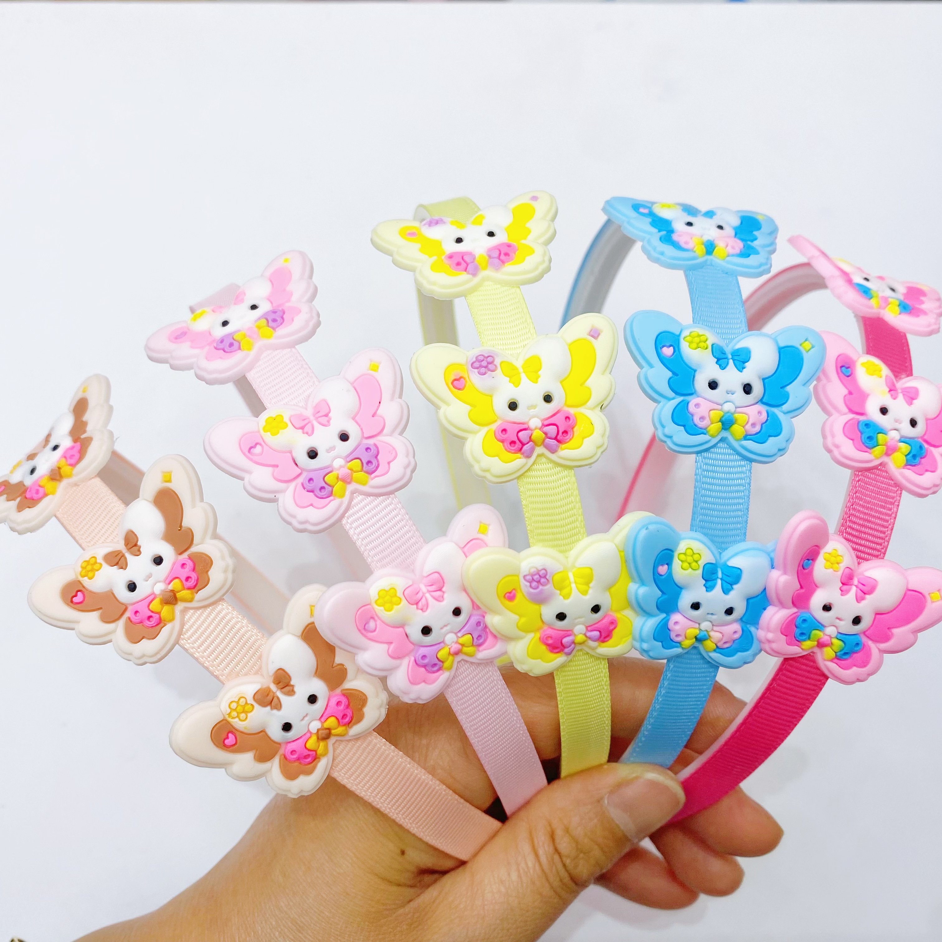 新款儿童发箍带齿女童碎发神器可爱不伤发头饰蝴蝶头扣兔子发饰头