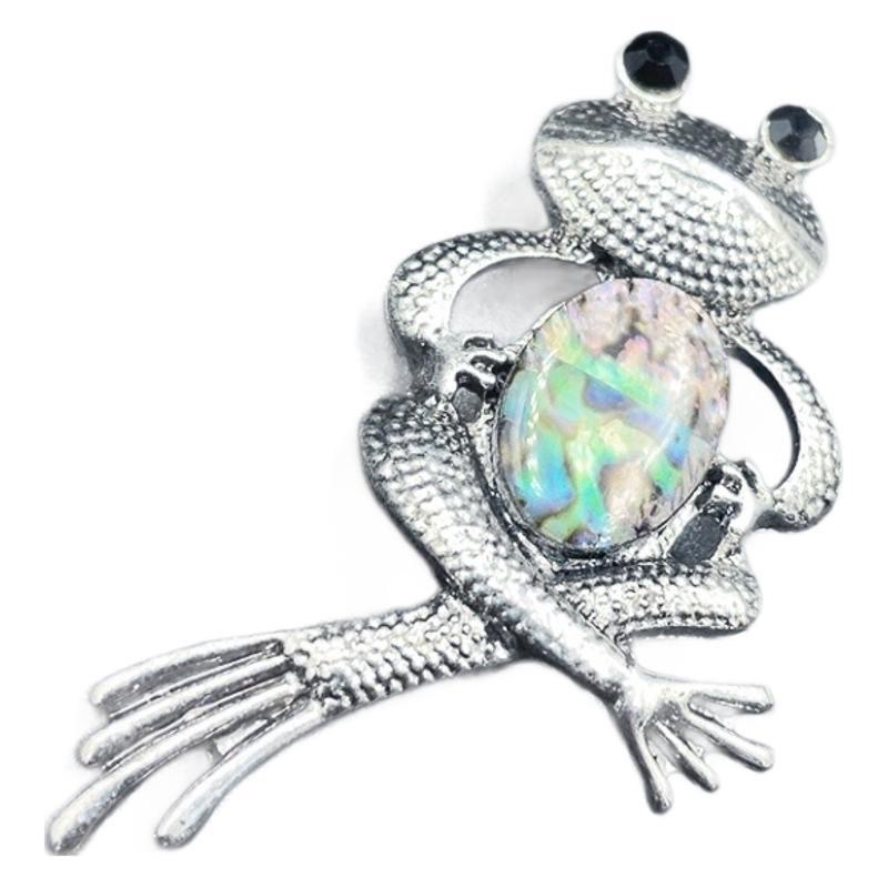 跨境高档鲍鱼贝胸针配件 时尚精致复古青蛙男女通用胸花 服装配饰