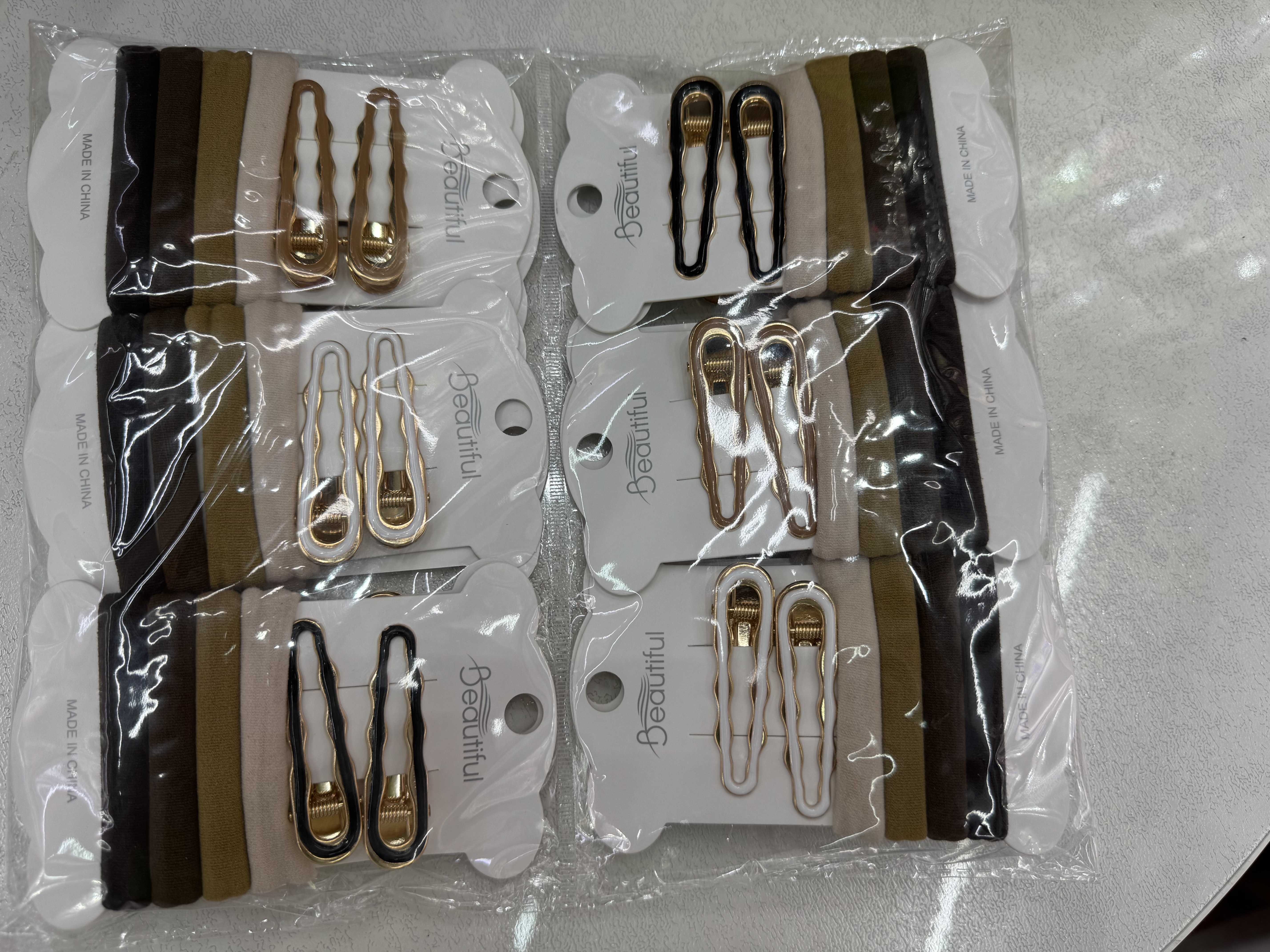 阳阳饰品2025年新款时尚韩版毛巾圈夹子组合发绳皮筋