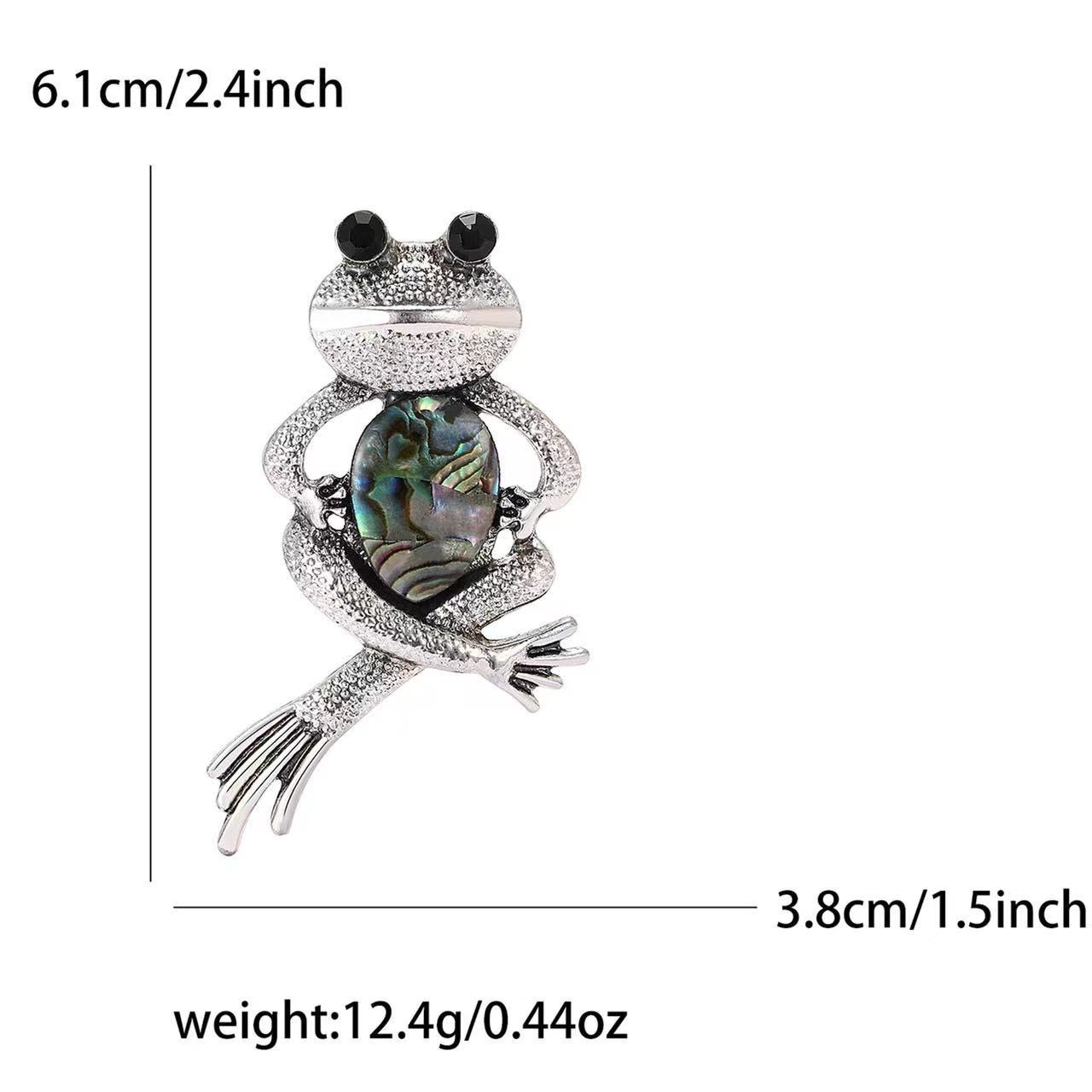 跨境高档鲍鱼贝胸针配件 时尚精致复古青蛙男女通用胸花 服装配饰详情图2