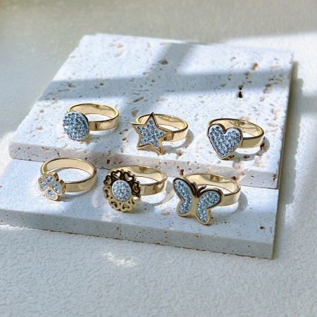 Stainless steel colored zircon ring with unique design, medieval style zircon brilliant luster, fashionable women's ring jewelry Stainless steel colored zircon ring with unique design, medieval style zircon brilliant luster, fashionable women's ring jewelry