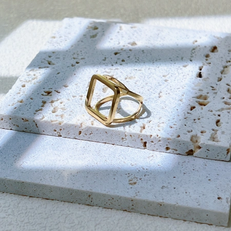 This stainless steel ring features a unique design, a vintage style, and is a fashionable jewelry accessory for ladies. It is a delicate stainless steel gold ring with square, heart, and four-leaf clover shapes. It is recommended as a trendy accessory for daily wear and a mixed style This stainless steel ring features a unique design, a vintage style, and is a fashionable jewelry accessory for ladies. It is a delicate stainless steel gold ring with square, heart, and four-leaf clover shapes. It is recommended as a trendy accessory for daily wear and a mixed style