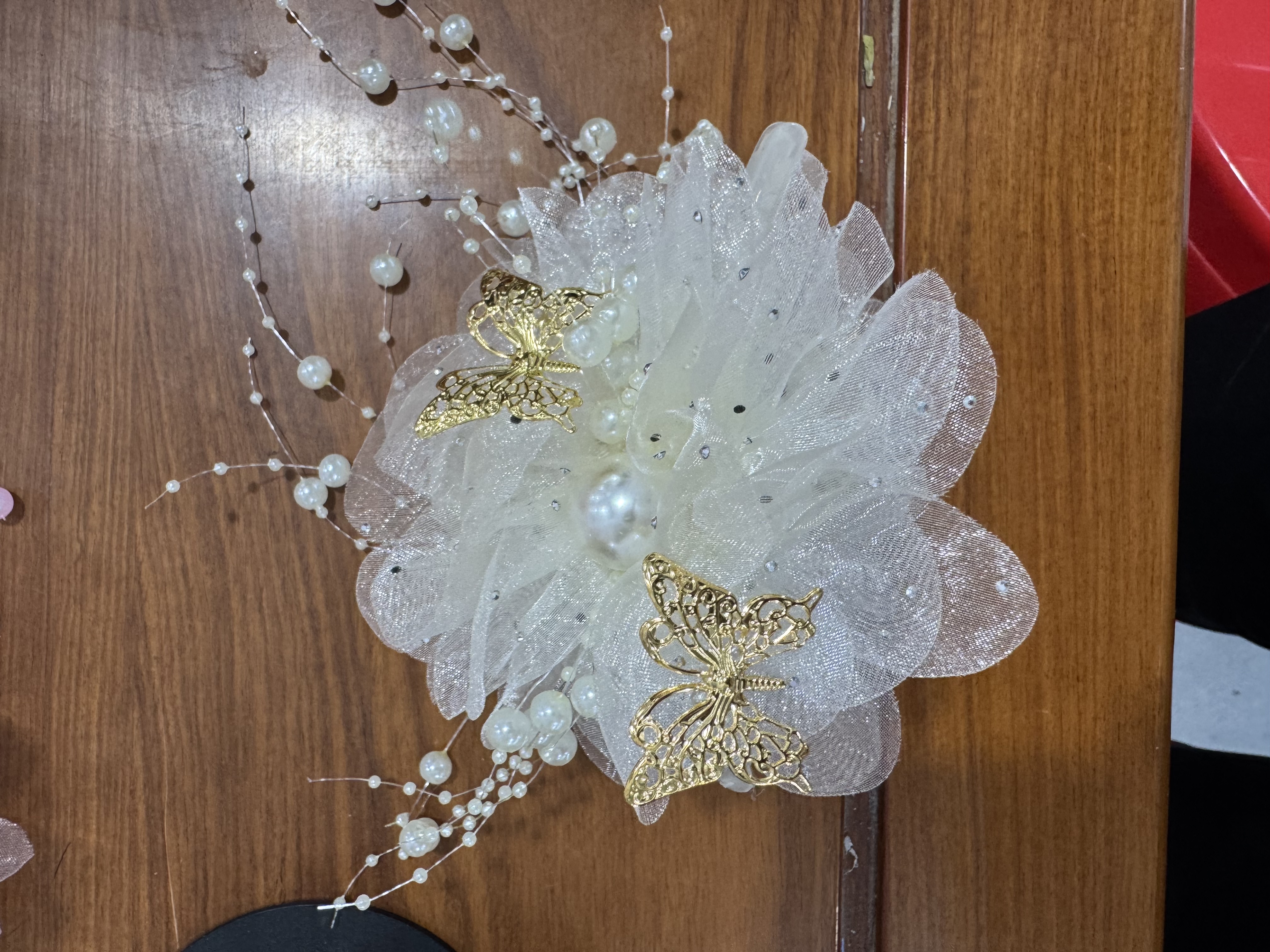 国潮系列长链双蝴蝶爪夹点钻BB夹发饰简约抓夹头饰百搭气质发夹