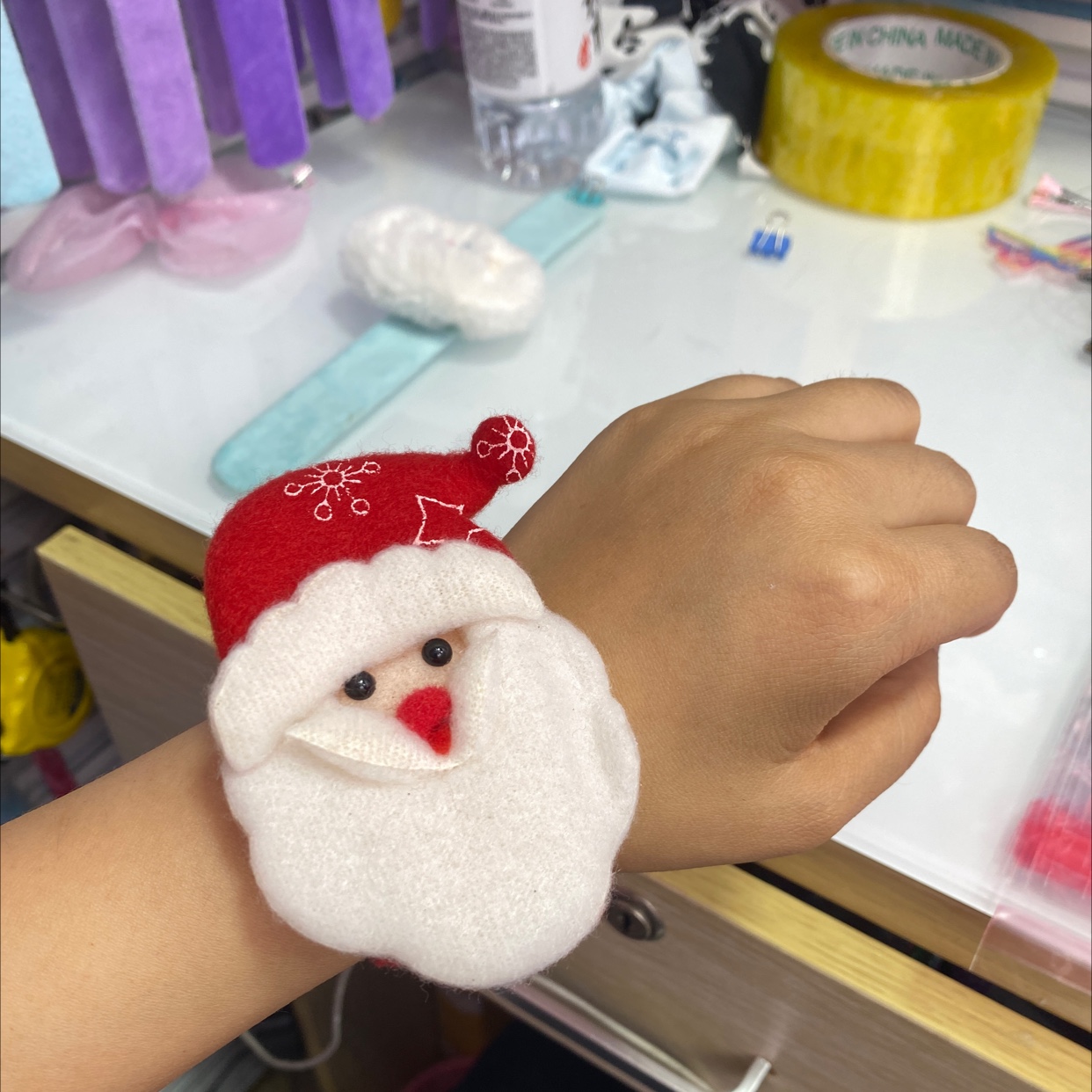 Christmas Eve gifts: Pop pop rings, children's pop pop rings, wristbands, plush pop pop rings, Christmas-style hair clips Specification drawing