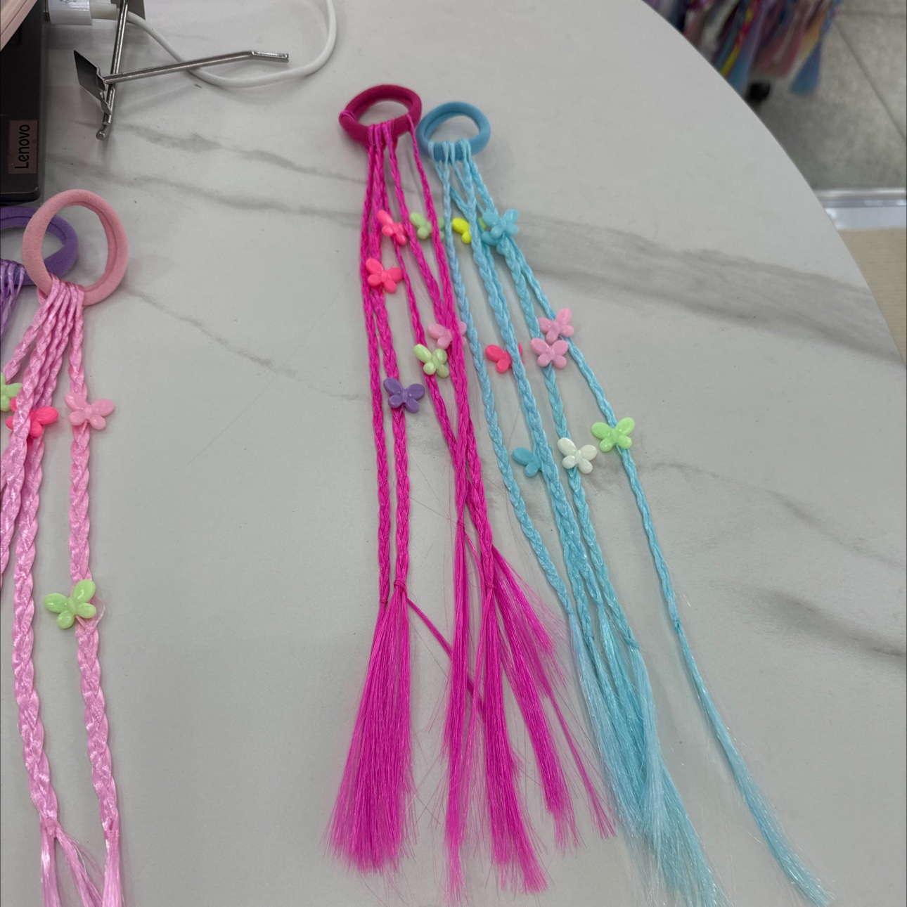 Children's towel loop braided butterfly accessory cute braided wig Specification image