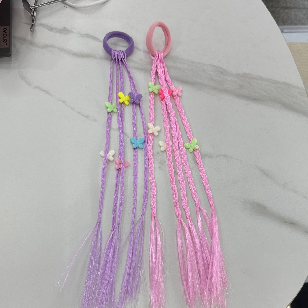 Children's towel loop braided butterfly accessory cute braided wig details Picture