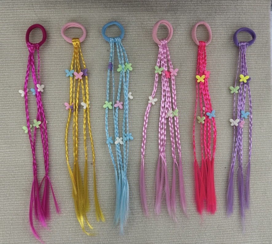 Children's towel loop braided butterfly accessory cute braided wig detail image 1