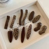 A pair of retro leopard print hair clips, side clips for women, 2025 new high-end bangs clips, half-tied hair clips, one-line hair accessories details Picture