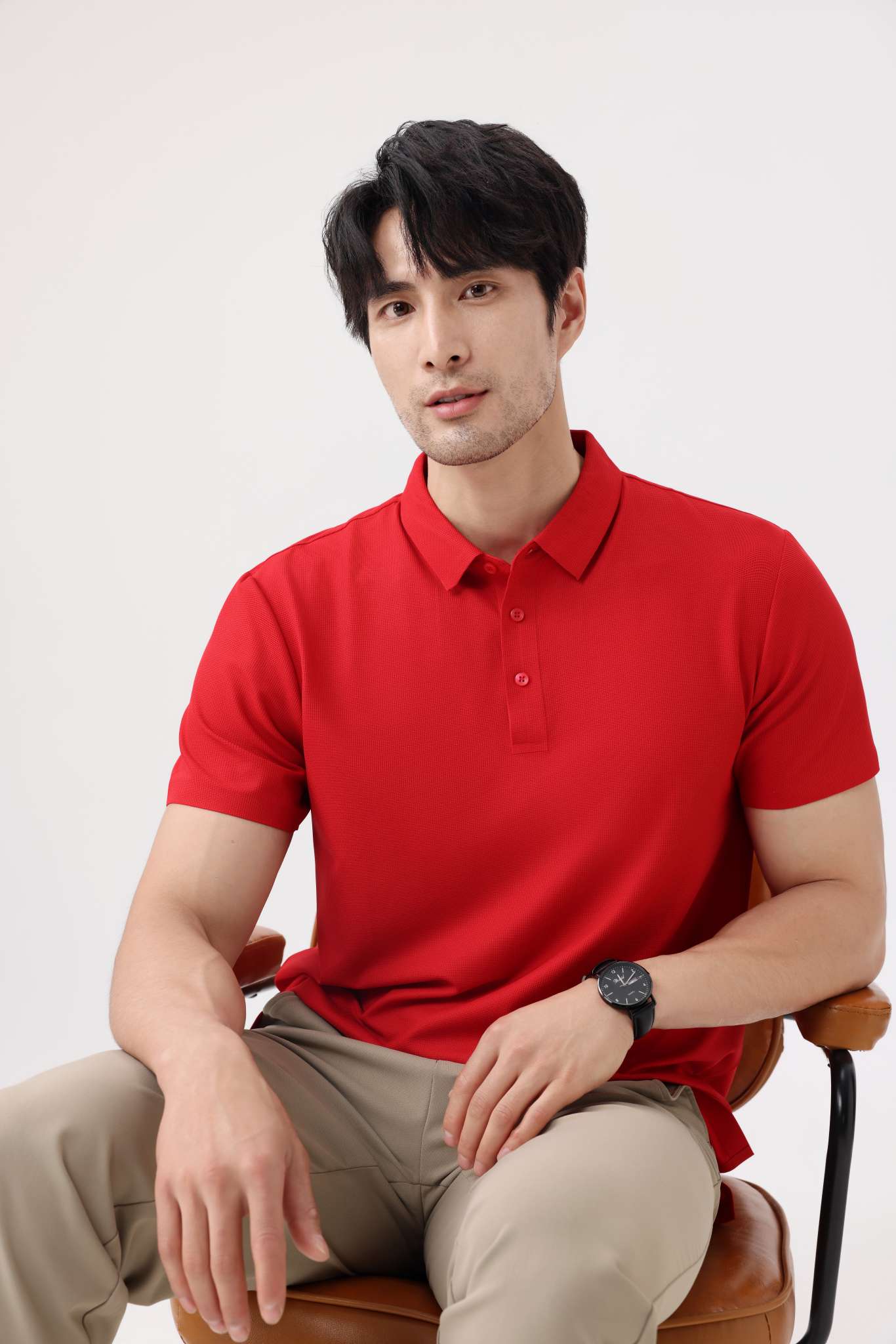 Cross-border high-quality 5A500 brocade ammonia seamless solid color round neck traceless high-end quick-drying ice cool silk men's short-sleeved casual wear for high-end occasions, comfortable, breathable and fashionable new style detail image 14