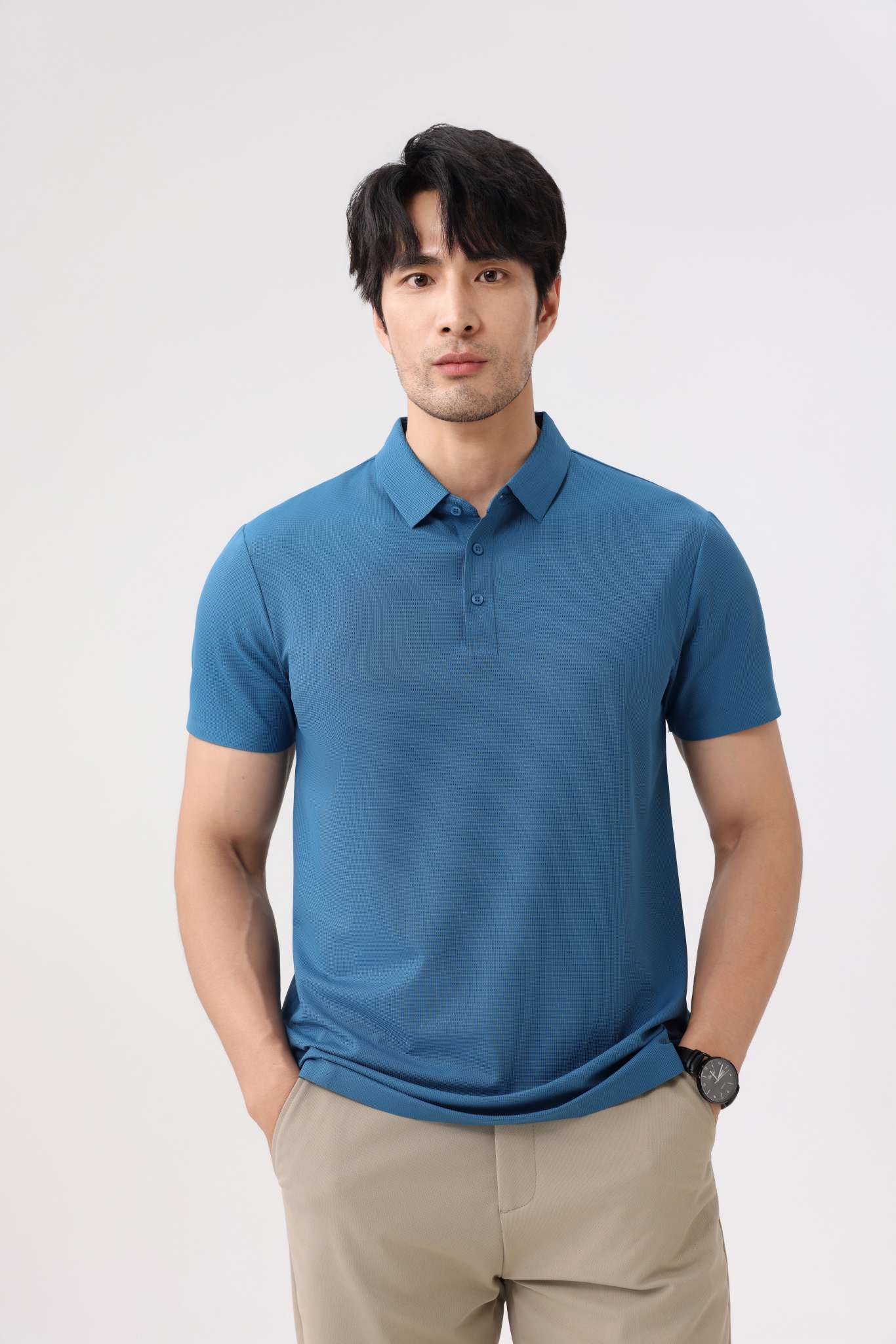Cross-border high-quality 5A500 brocade ammonia seamless solid color round neck traceless high-end quick-drying ice cool silk men's short-sleeved casual wear for high-end occasions, comfortable, breathable and fashionable new style detail image 19