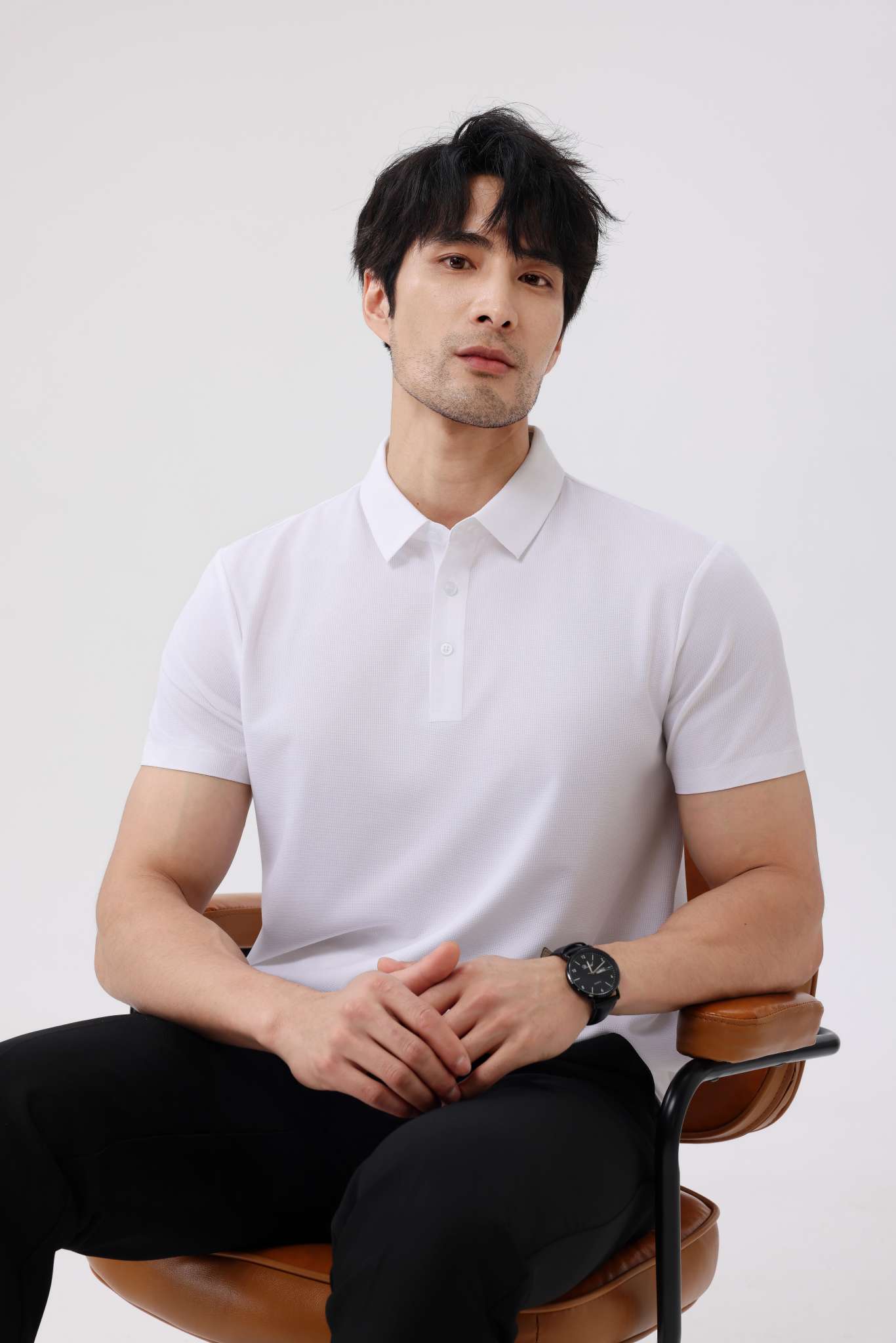 Cross-border high-quality 5A500 brocade ammonia seamless solid color round neck traceless high-end quick-drying ice cool silk men's short-sleeved casual wear for high-end occasions, comfortable, breathable and fashionable new style detail image 16