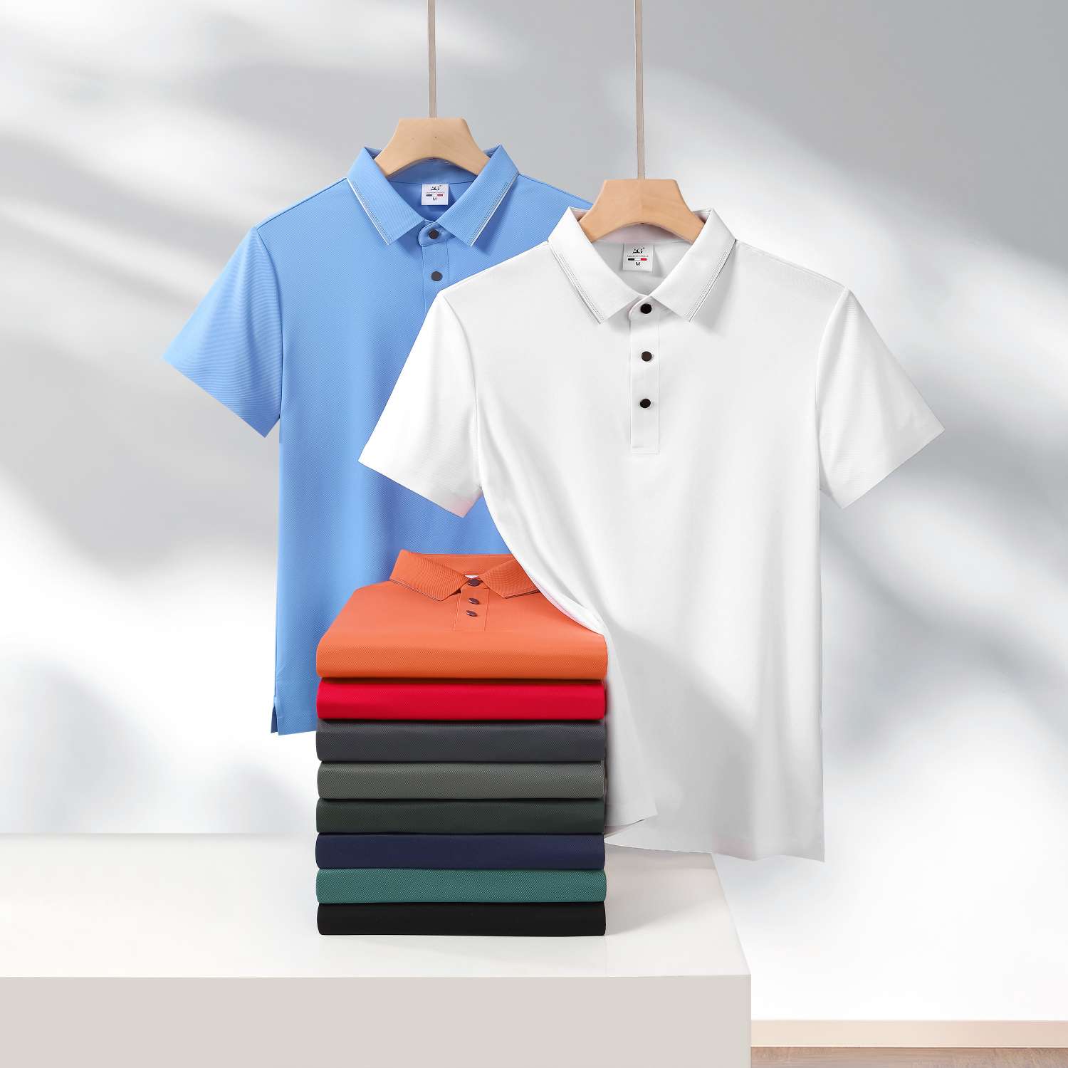 Cross-border high-quality 5A300 brocade ammonia seamless solid color round neck seamless, high-end quick-drying ice cool silk men's short-sleeved, high-end occasion men's casual wear, comfortable, breathable and fashionable new style detail image 6