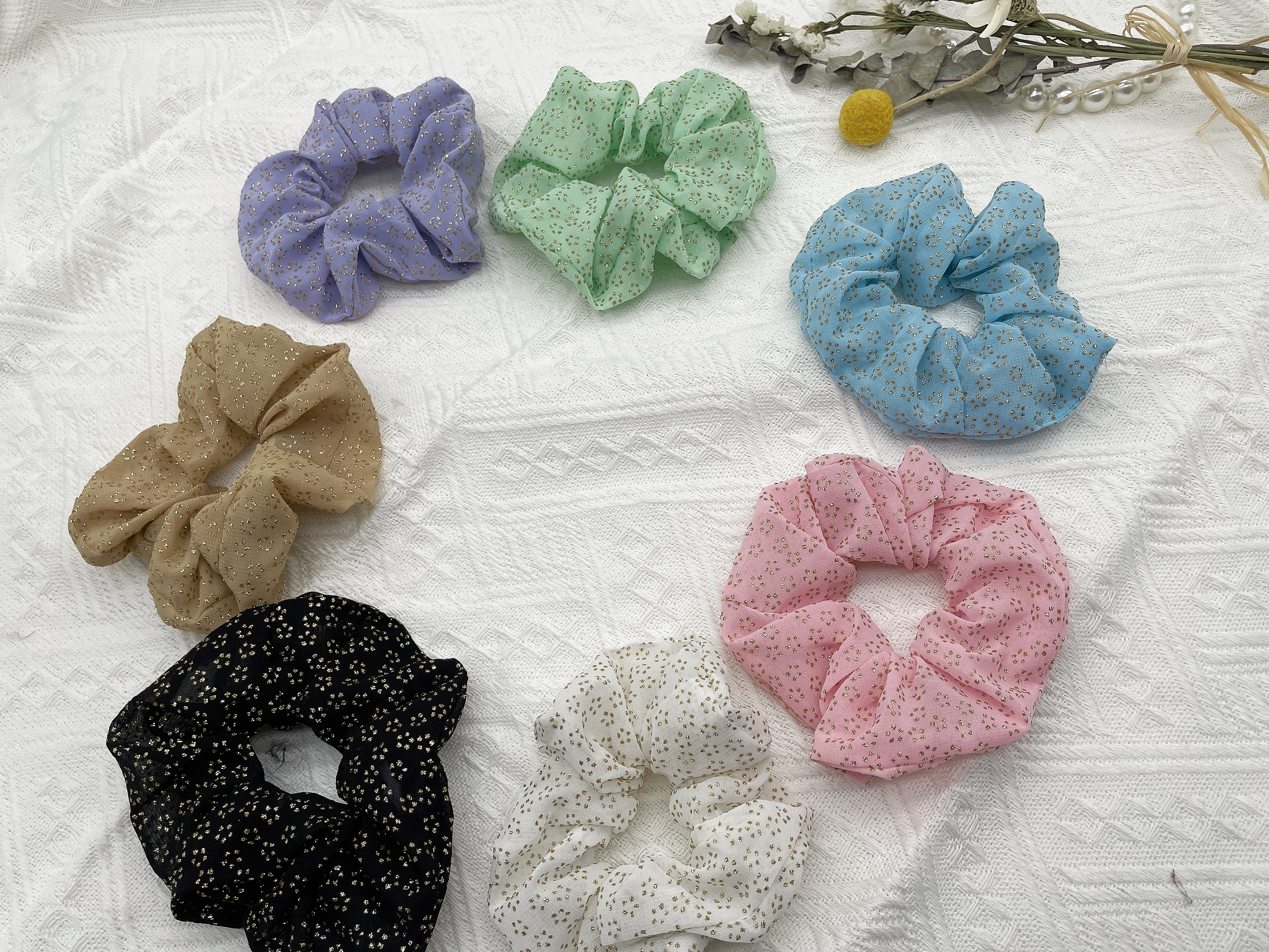 拼接韩版发圈女士简约时尚头饰 头绳女士韩版拼接款 发饰新款潮流发圈头绳套装