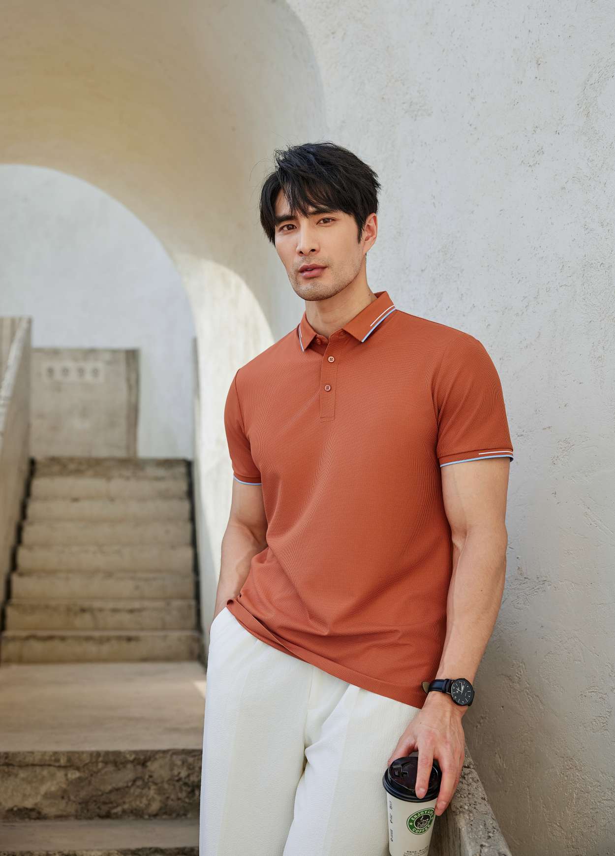 Cross-border high-quality 5A600 melamine seamless solid color round neck seamless, high-end quick-drying ice cool silk men's short-sleeved, high-end occasion men's casual wear, comfortable, breathable and fashionable new style detail image 15