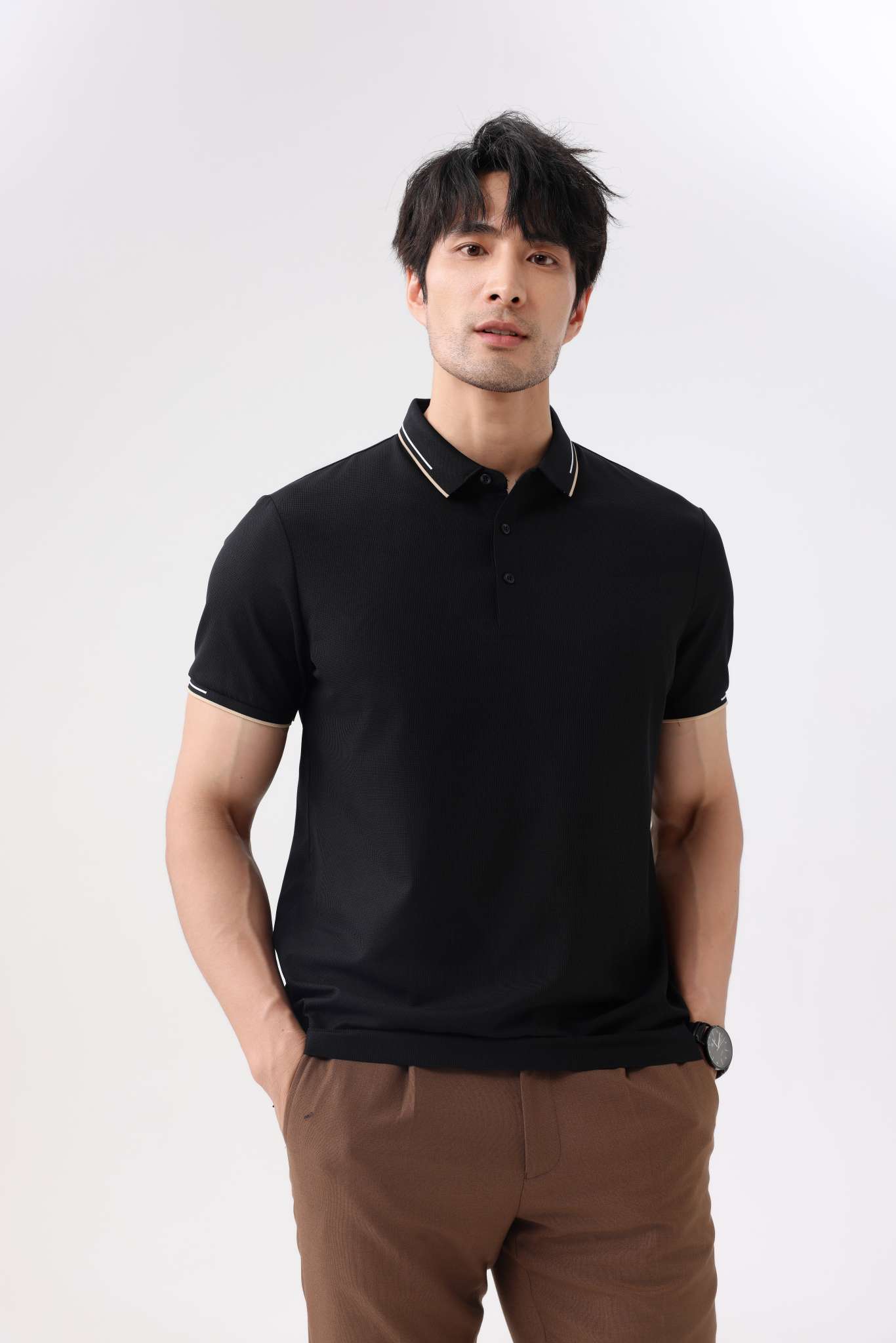 Cross-border high-quality 5A600 melamine seamless solid color round neck seamless, high-end quick-drying ice cool silk men's short-sleeved, high-end occasion men's casual wear, comfortable, breathable and fashionable new style detail image 17