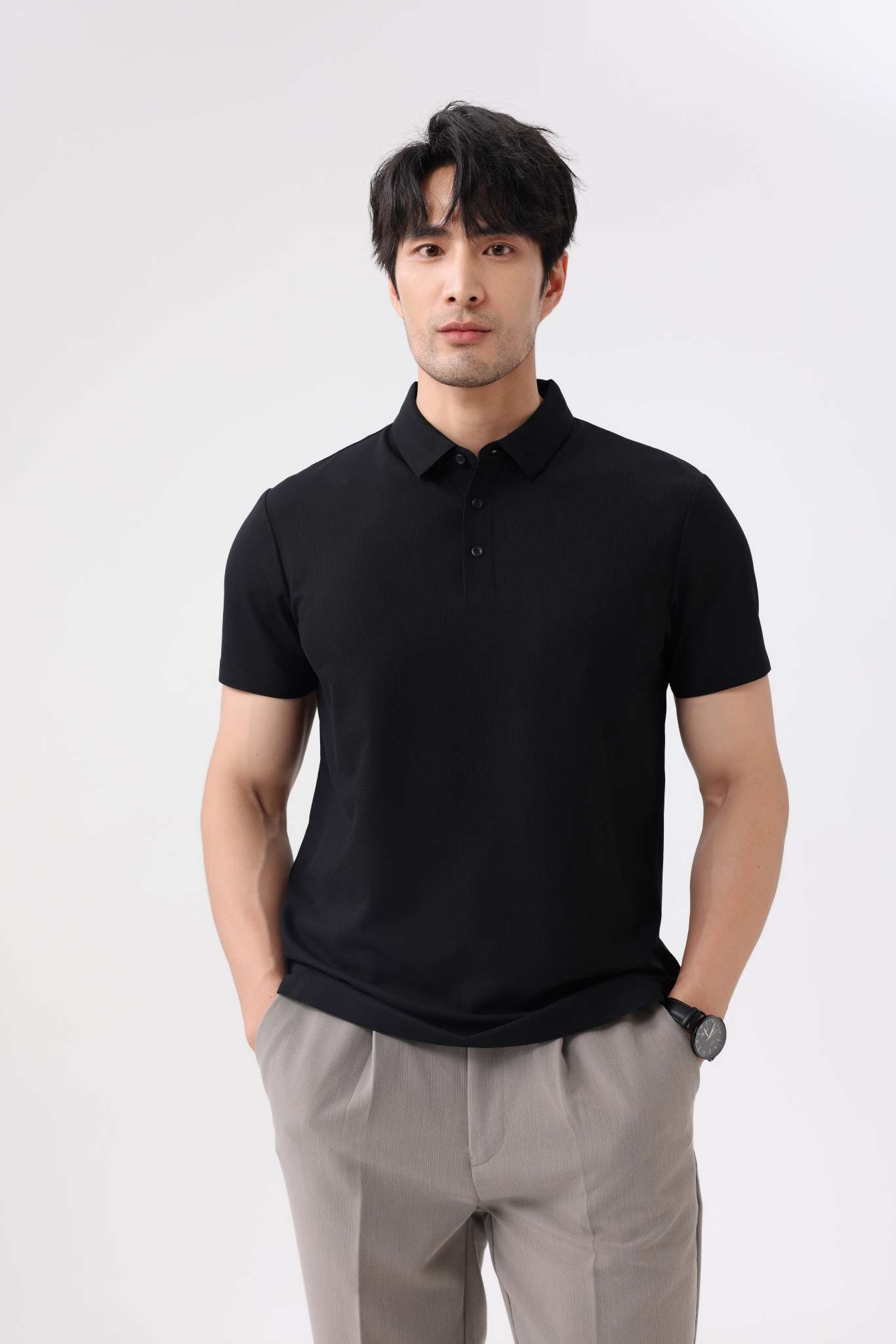 Cross-border high-quality 5A500 brocade ammonia seamless solid color round neck traceless high-end quick-drying ice cool silk men's short-sleeved casual wear for high-end occasions, comfortable, breathable and fashionable new style detail image 13