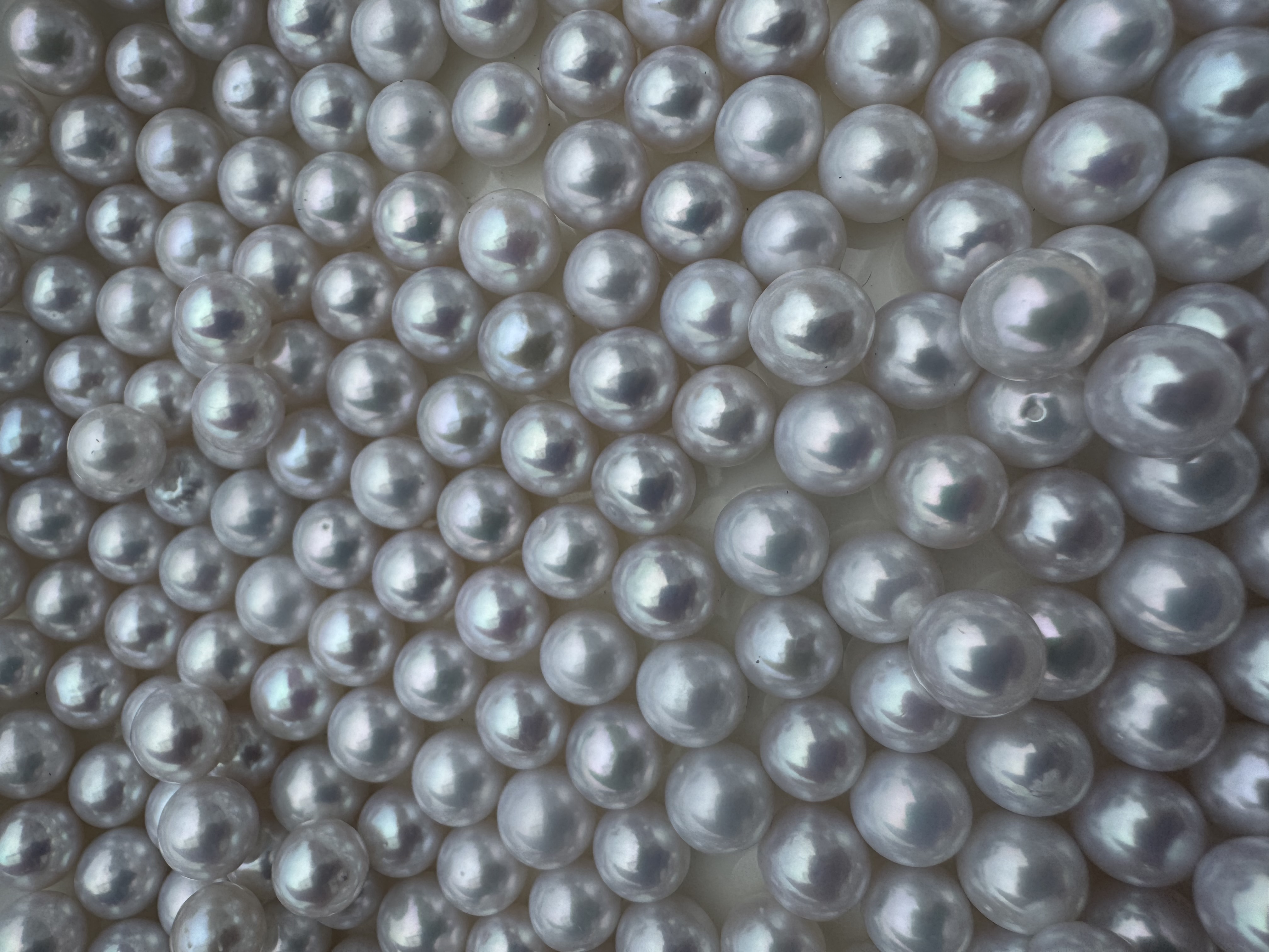 厂家直销天然淡水珍珠半成品diy裸珠正圆无暇强光 镜面光白透粉做耳钉吊坠 天花板送女友送妈妈 堪比海水