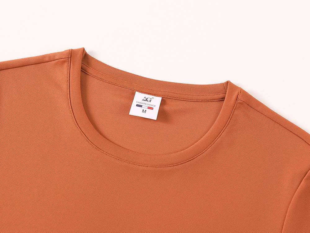 Cross-border high-quality 5A100 brocade ammonia seamless solid color round neck seamless, high-end quick-drying ice cool silk men's short-sleeved, high-end occasion men's casual wear, comfortable, breathable and fashionable new style detail image 8