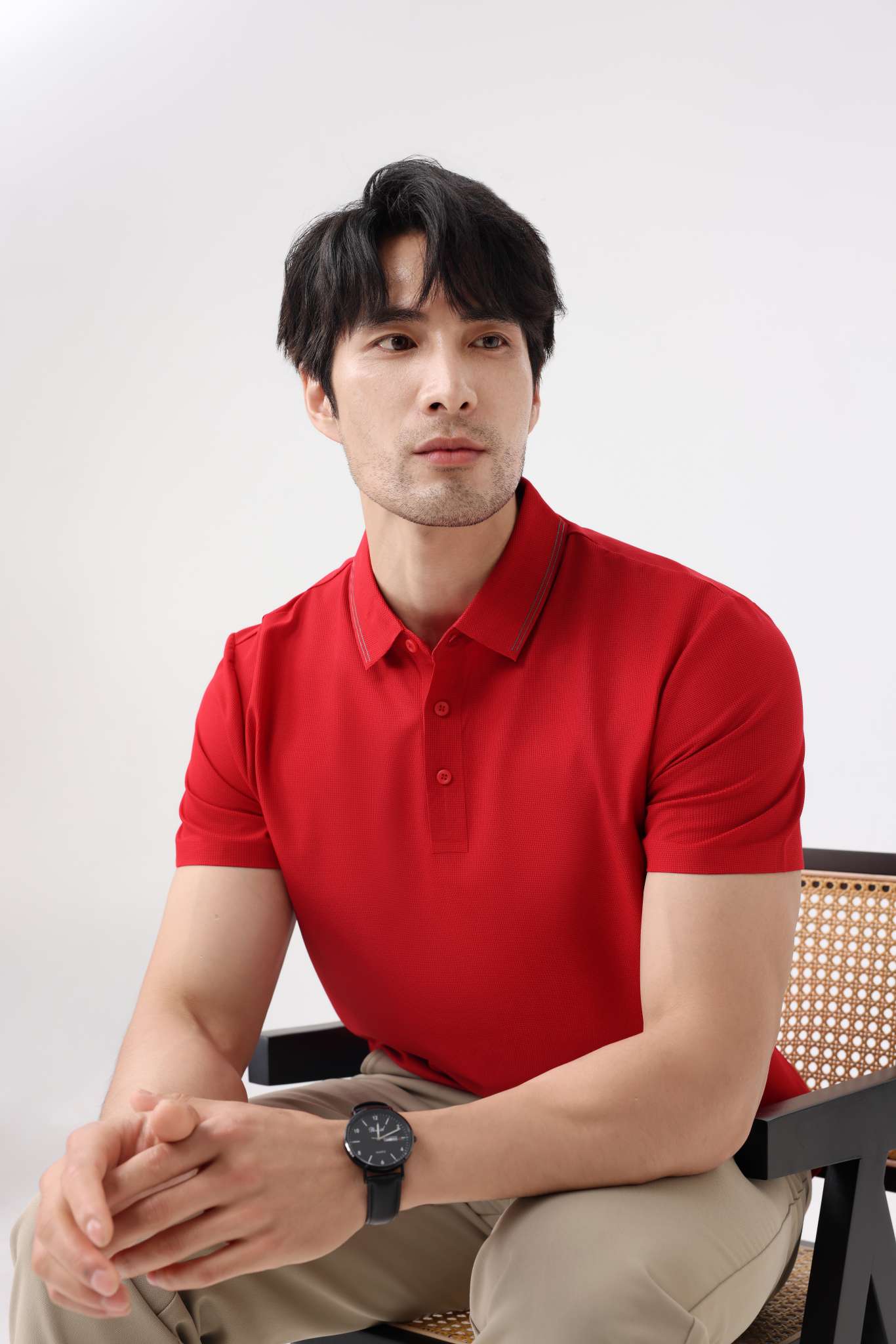 Cross-border high-quality 5A800 melamine seamless solid color round neck seamless, high-end quick-drying ice cool silk men's short-sleeved, high-end occasion men's casual wear, comfortable, breathable and fashionable new style detail image 15