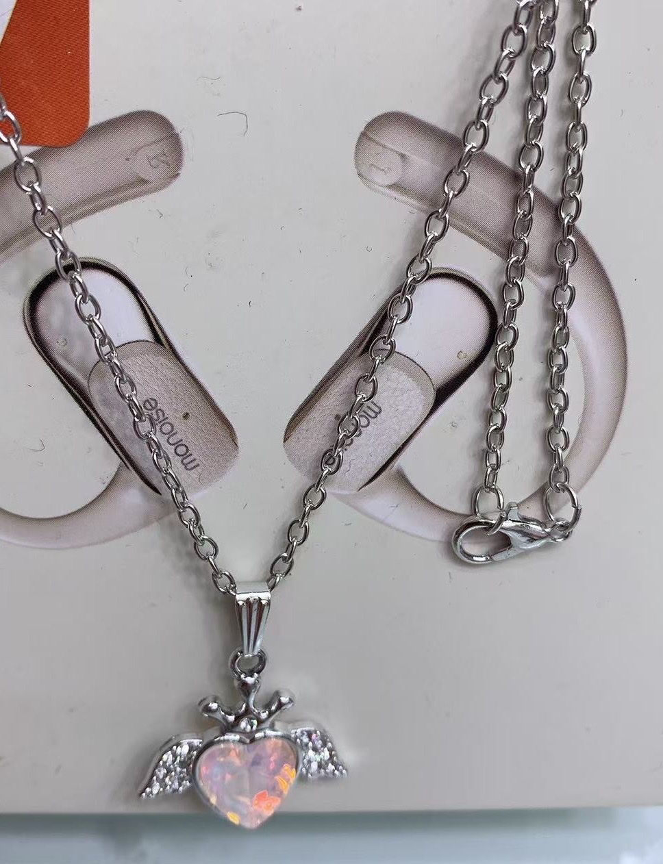 Angel Wings necklace, high-end custom jewelry, exquisite and elegant gemstone pendant, noble yet not expensive jewelry gift necklace, silver jewelry Specification image