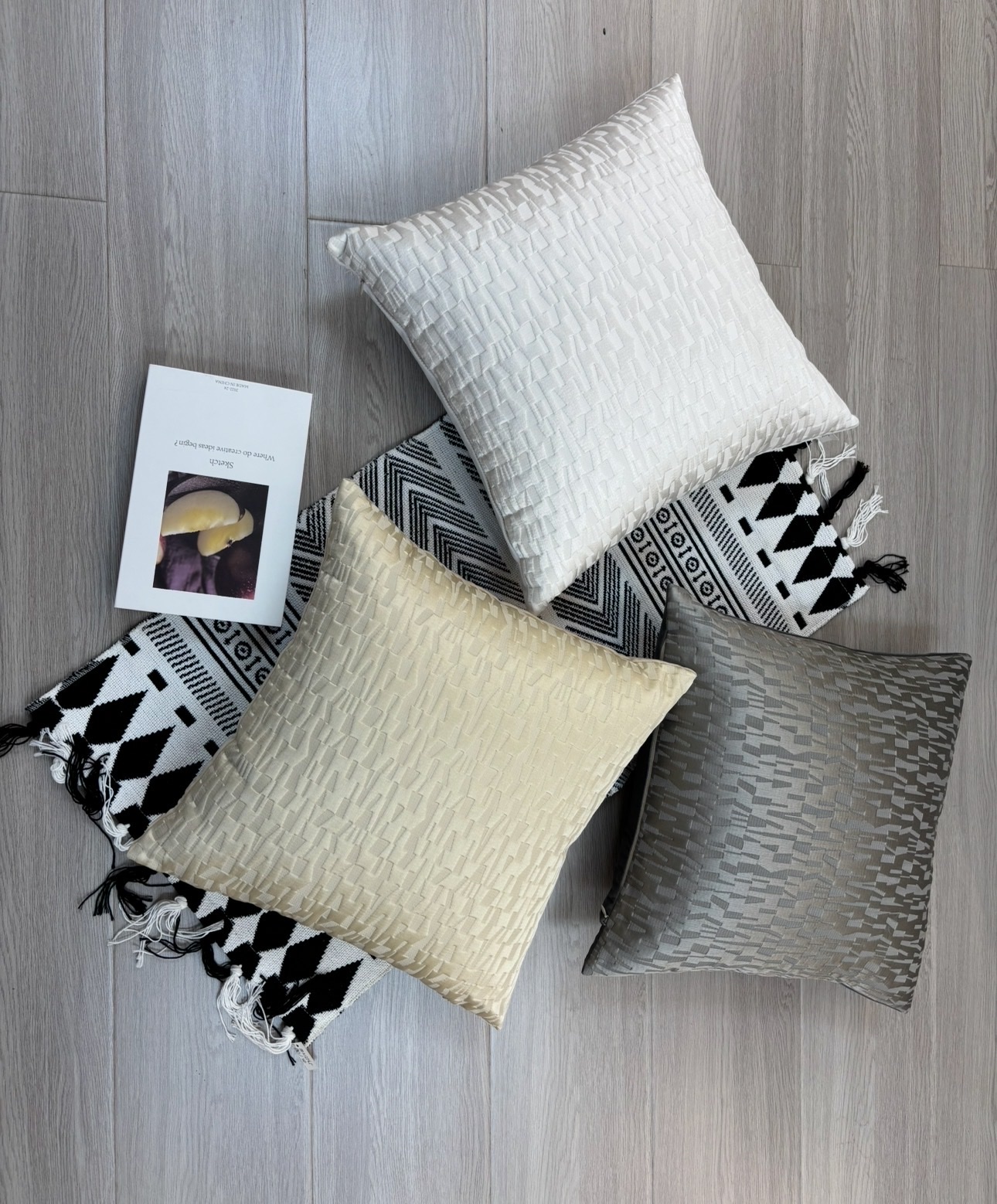 现代风格抱枕套 定制款超软短绒抱枕枕套 独特设计家居个性图案