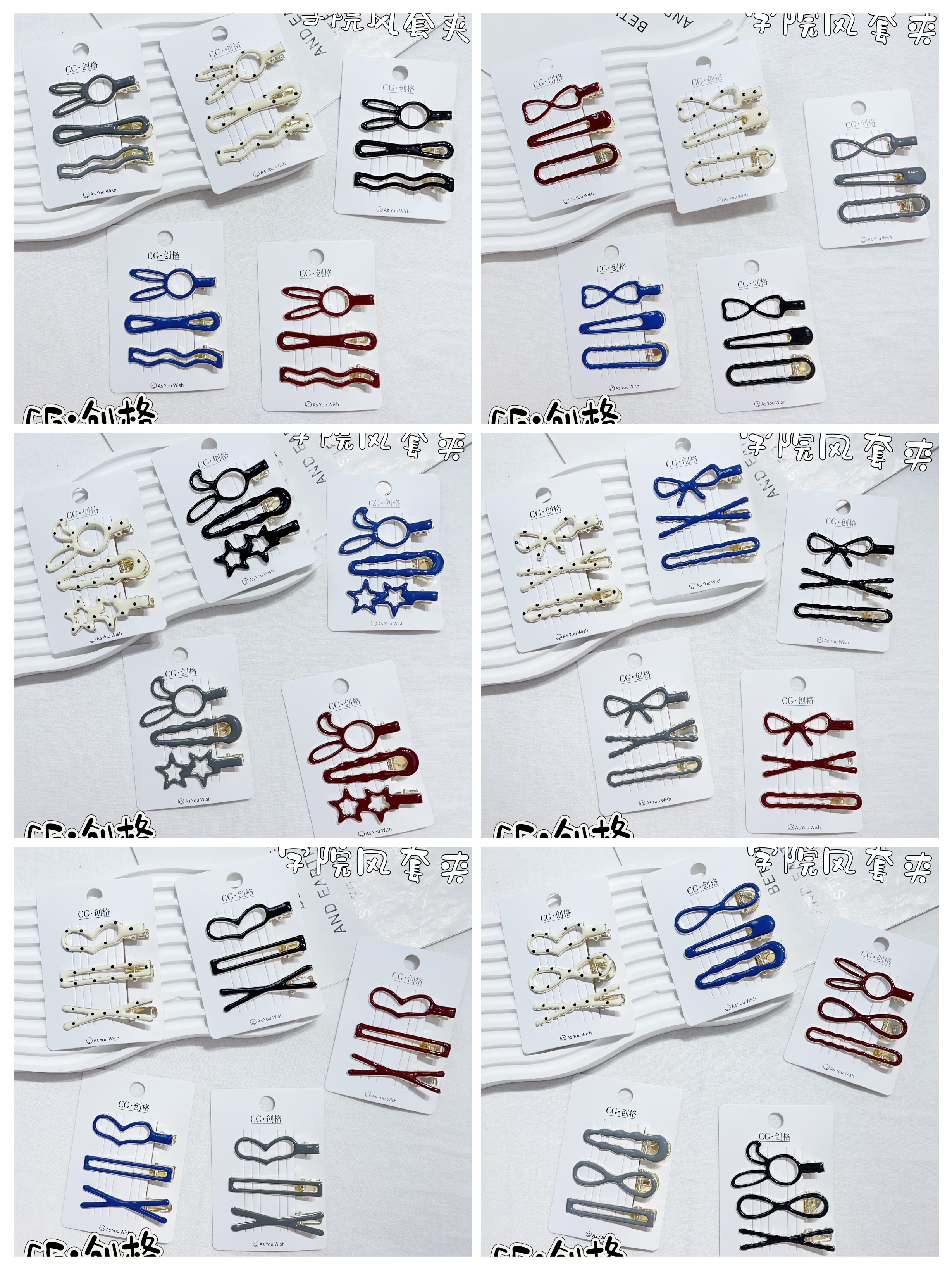 6 cm school-style versatile press clip set with side bangs and duckbill clip headwear detail image 6