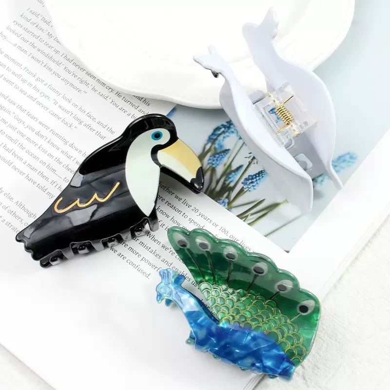 Acrylic cartoon animal hair grippers, hair clips, headwear, hair accessory grippers, grippers detail image 4