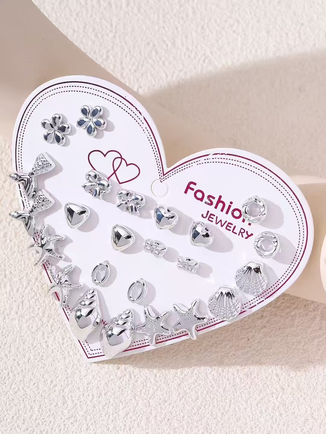 跨境耳钉首饰套装 12对耳钉拼盘混款 时尚优雅女士礼品