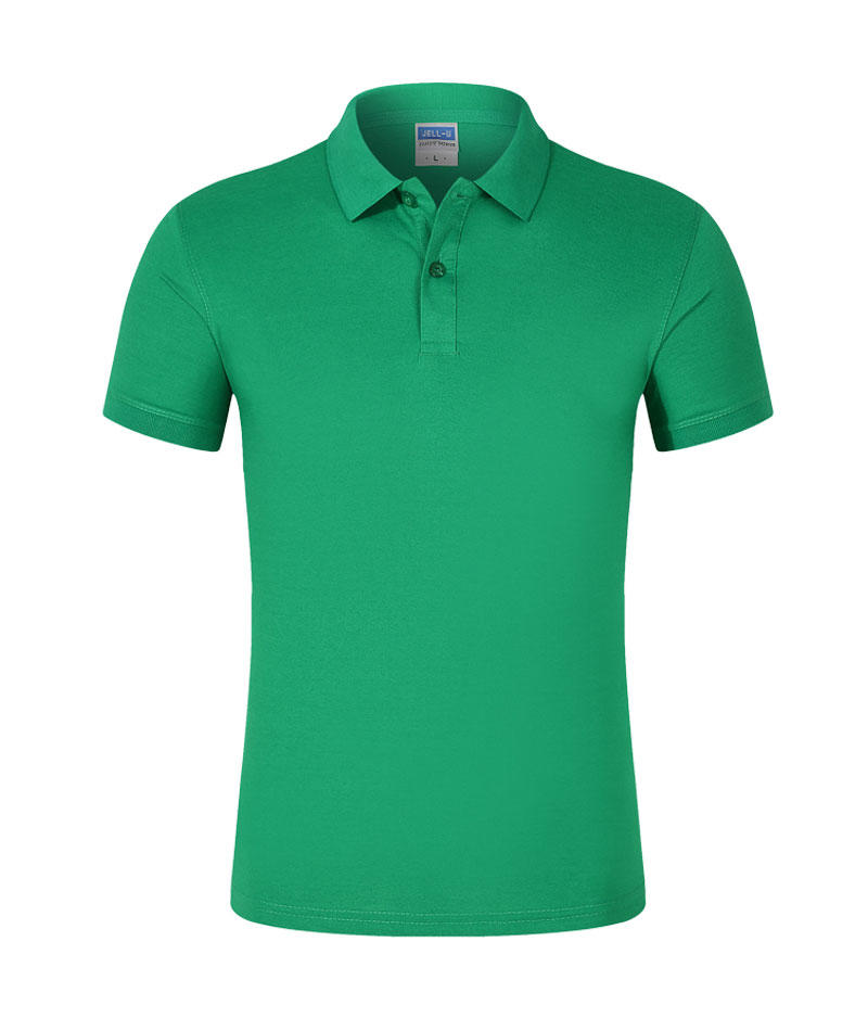Cross-border cotton imitation CVC solid color lapel new short-sleeved lapel polo for both men and women, fashionable and casual polo for both men and women, simple and comfortable short-sleeved trendy polo detail image 17