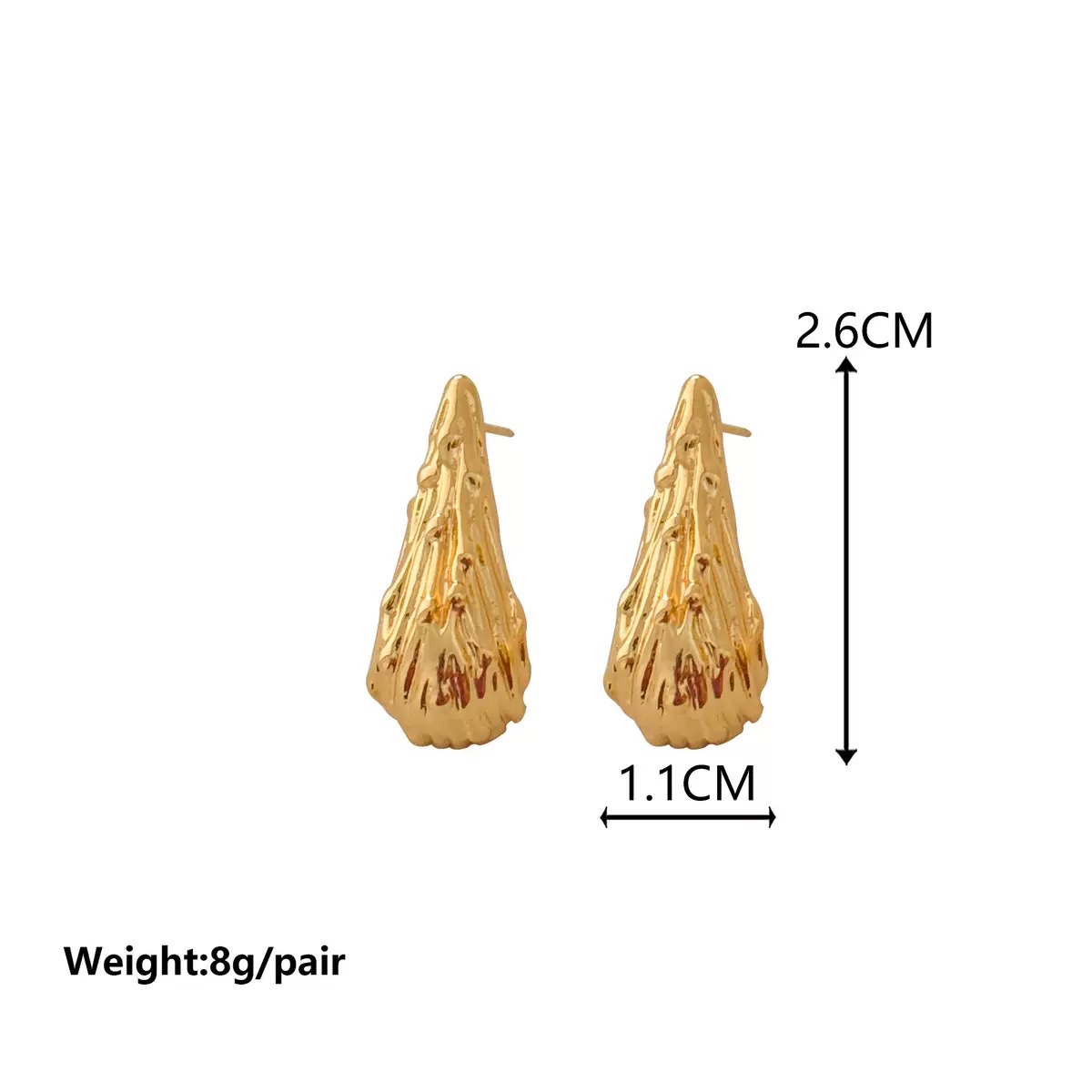 时尚个性复古港风小众设计款水滴耳钉18K时尚简约跨境亚马逊耳饰大海螺大海螺细节图