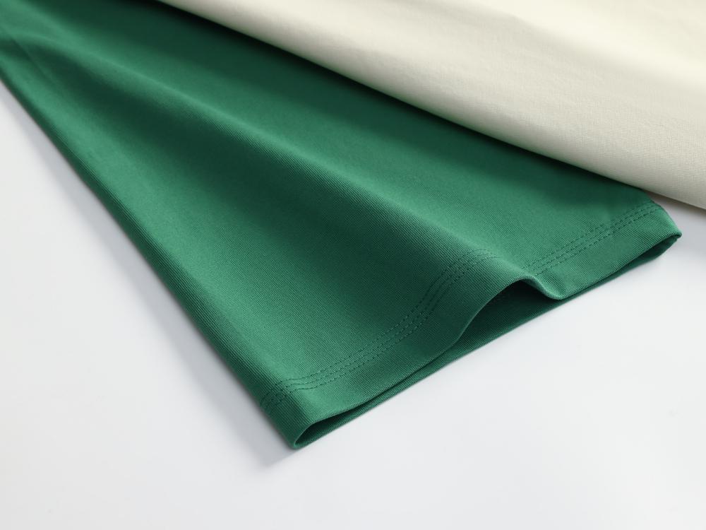 Cross-border Solona shoulder Patch color round Neck T-shirt 260g/㎡ Men's and women's same new short-sleeved T-shirt Men's and women's trendy clothes, fashionable and casual men's and women's T-shirt simple and comfortable short-sleeved trendy T-shirt detail image 9