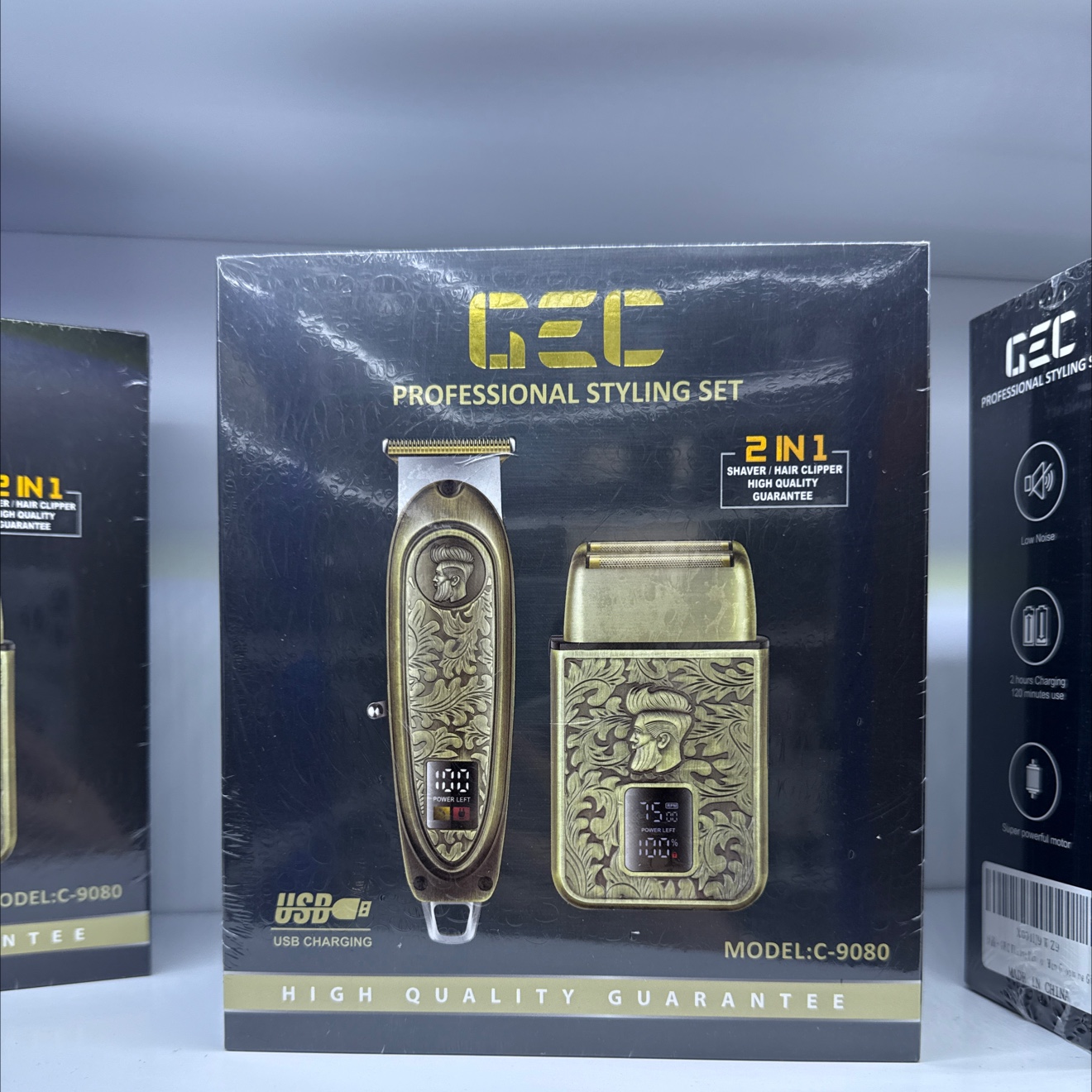 GEC男士专用电推剪理发器套装 剃头器饰品飞碟设计 理发器推剪家用便捷 高效剪发神器 油头剪增白器套装