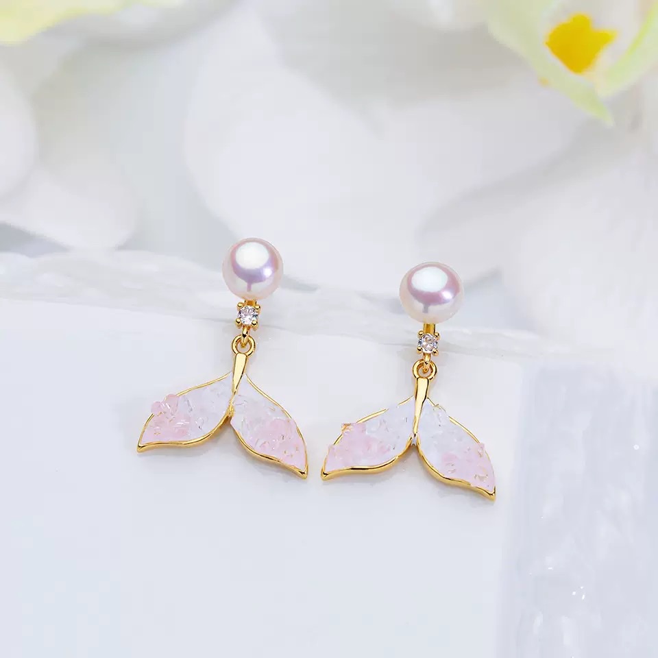 The Weishiliya Ice Crystal Natural freshwater Pearl Earrings S925 silver needle gradient color earrings for women exude a sense of high-end sophistication detail image 4