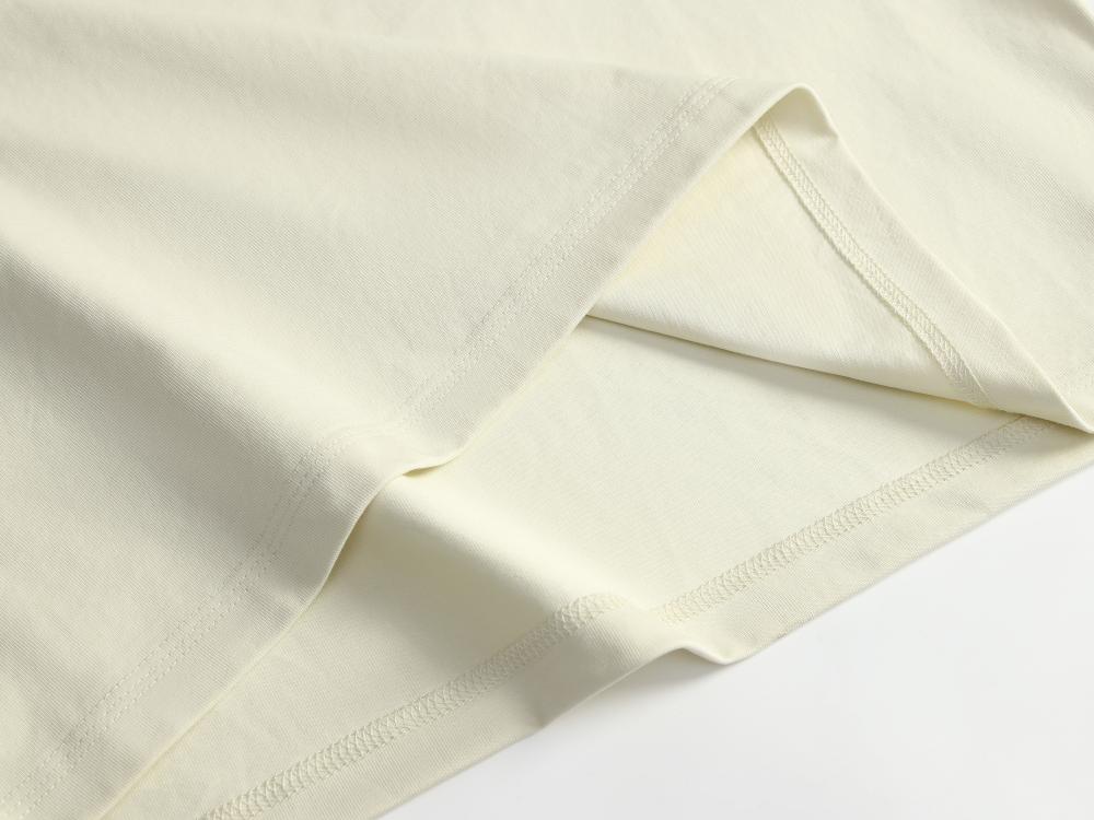 Cross-border Solona shoulder Patch color round Neck T-shirt 260g/㎡ Men's and women's same new short-sleeved T-shirt Men's and women's trendy clothes, fashionable and casual men's and women's T-shirt simple and comfortable short-sleeved trendy T-shirt detail image 10