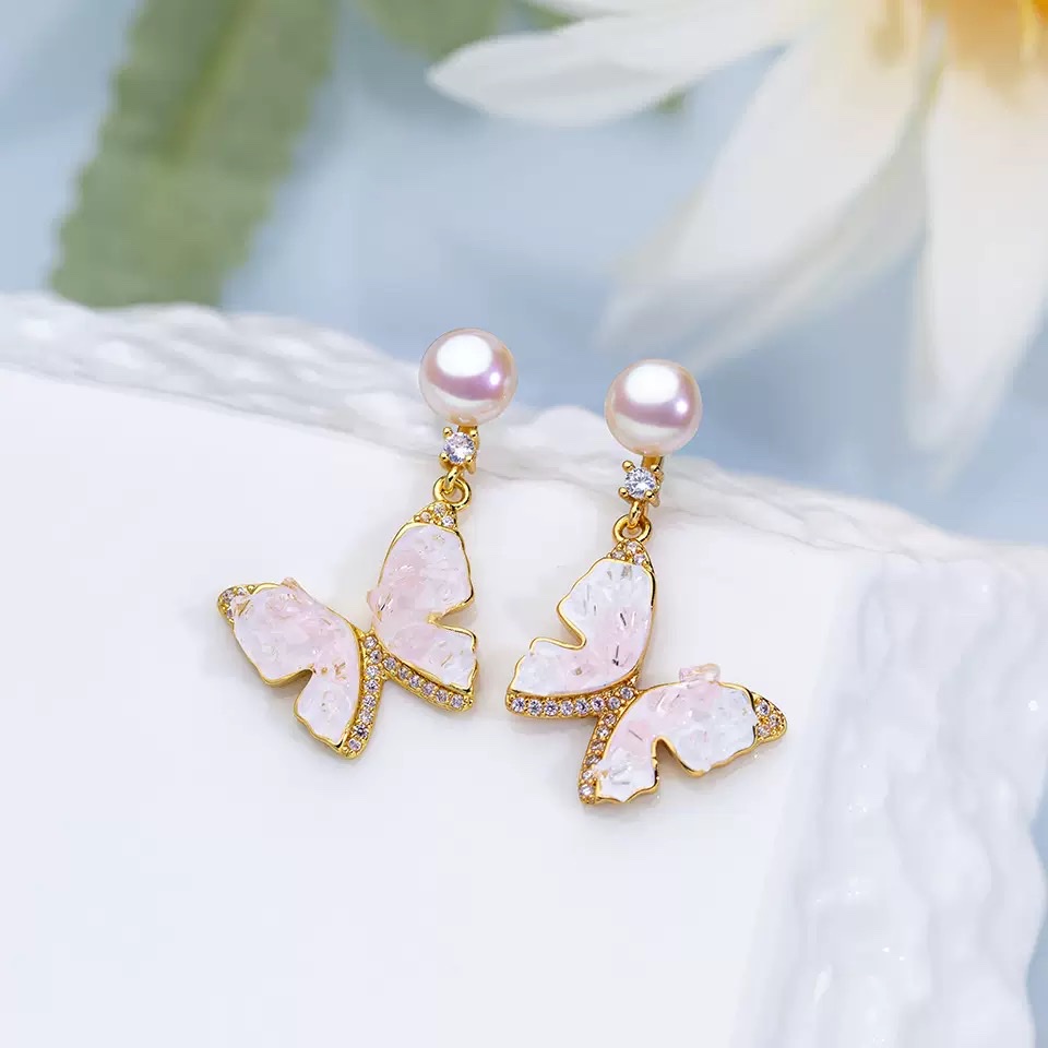 The Weishiliya Ice Crystal Natural freshwater Pearl Earrings S925 silver needle gradient color earrings for women exude a sense of high-end sophistication detail image 10