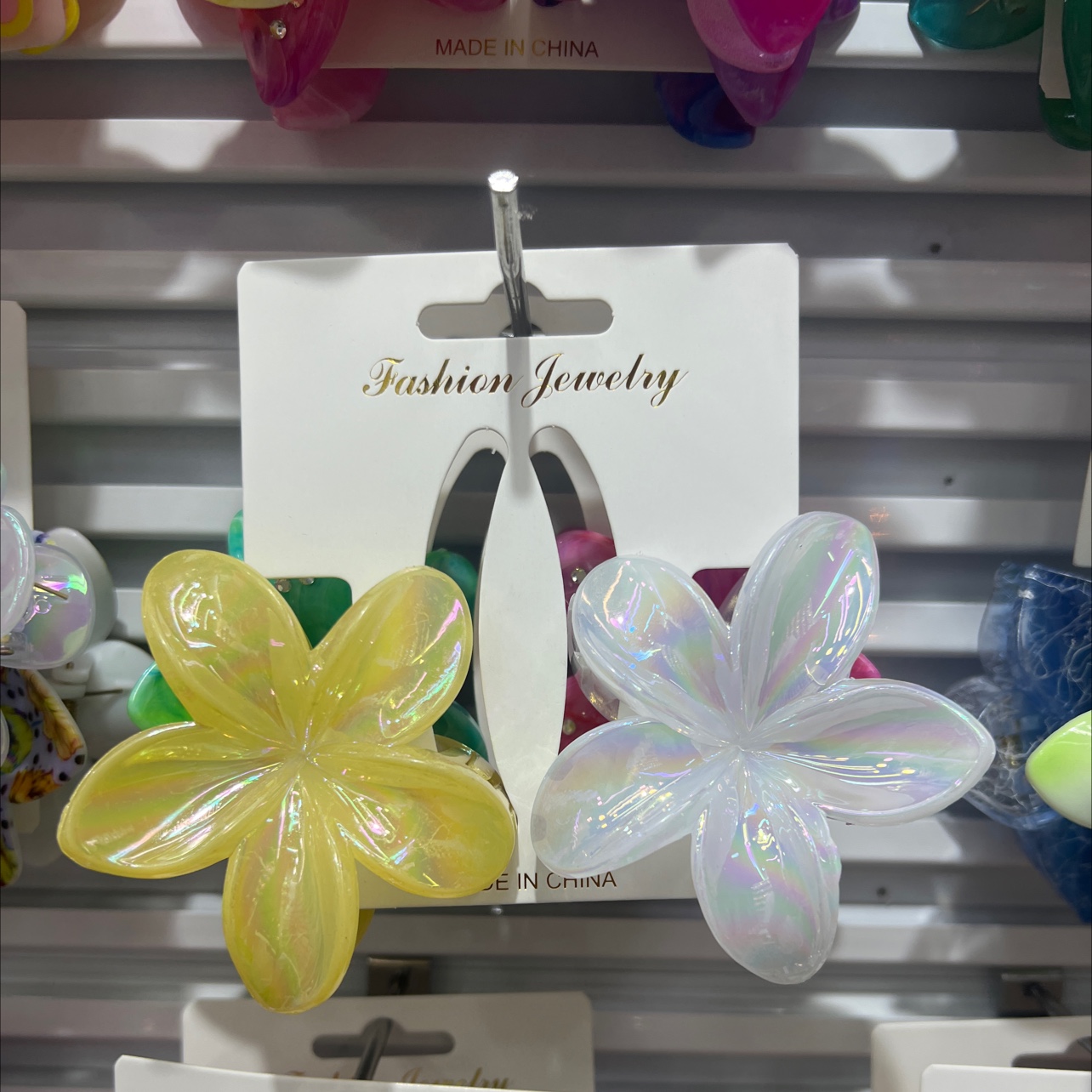 Ab色鸡蛋花发夹亚克力饰品发夹头饰发饰抓夹